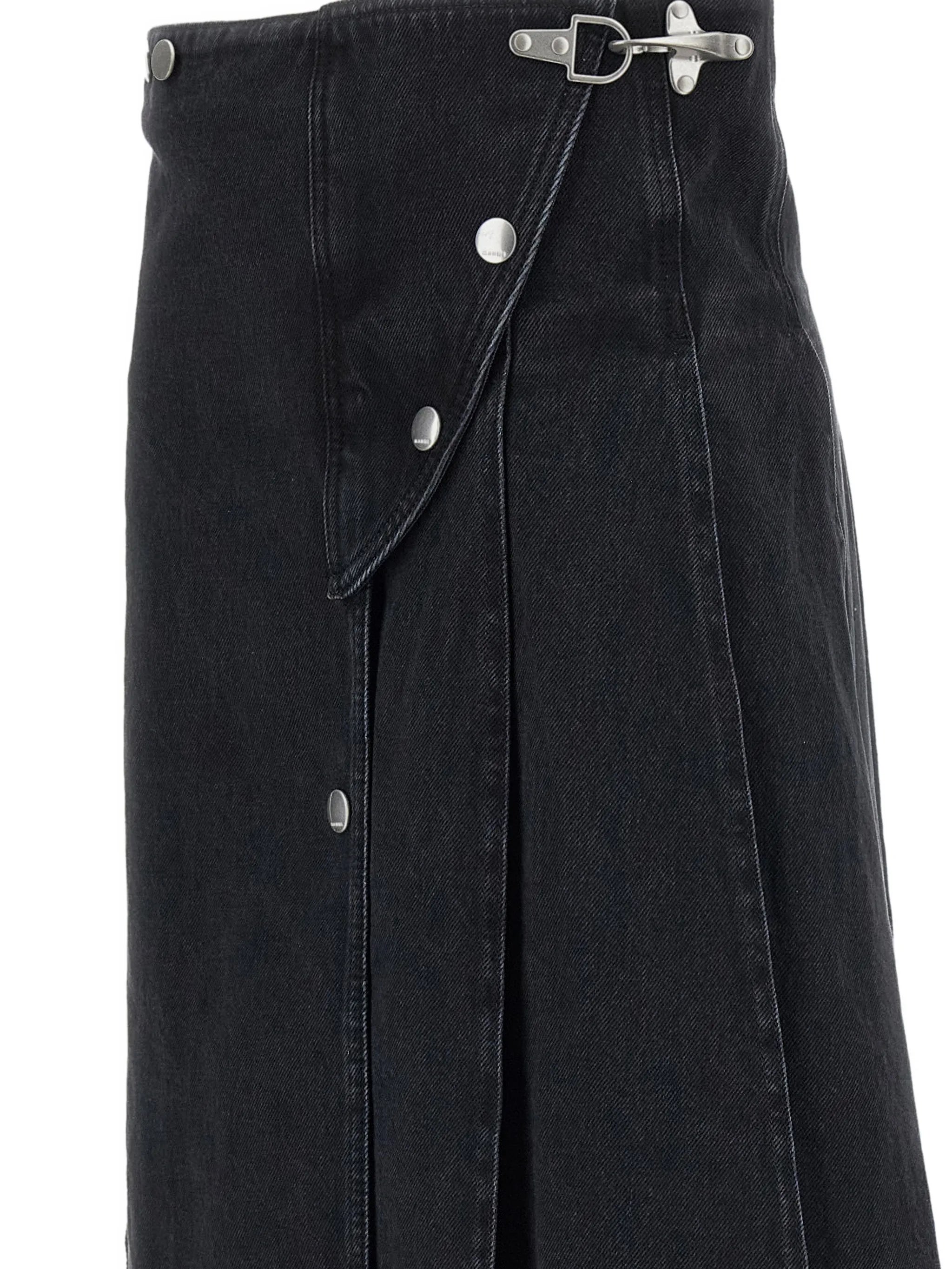 pleated-wrap maxi skirt