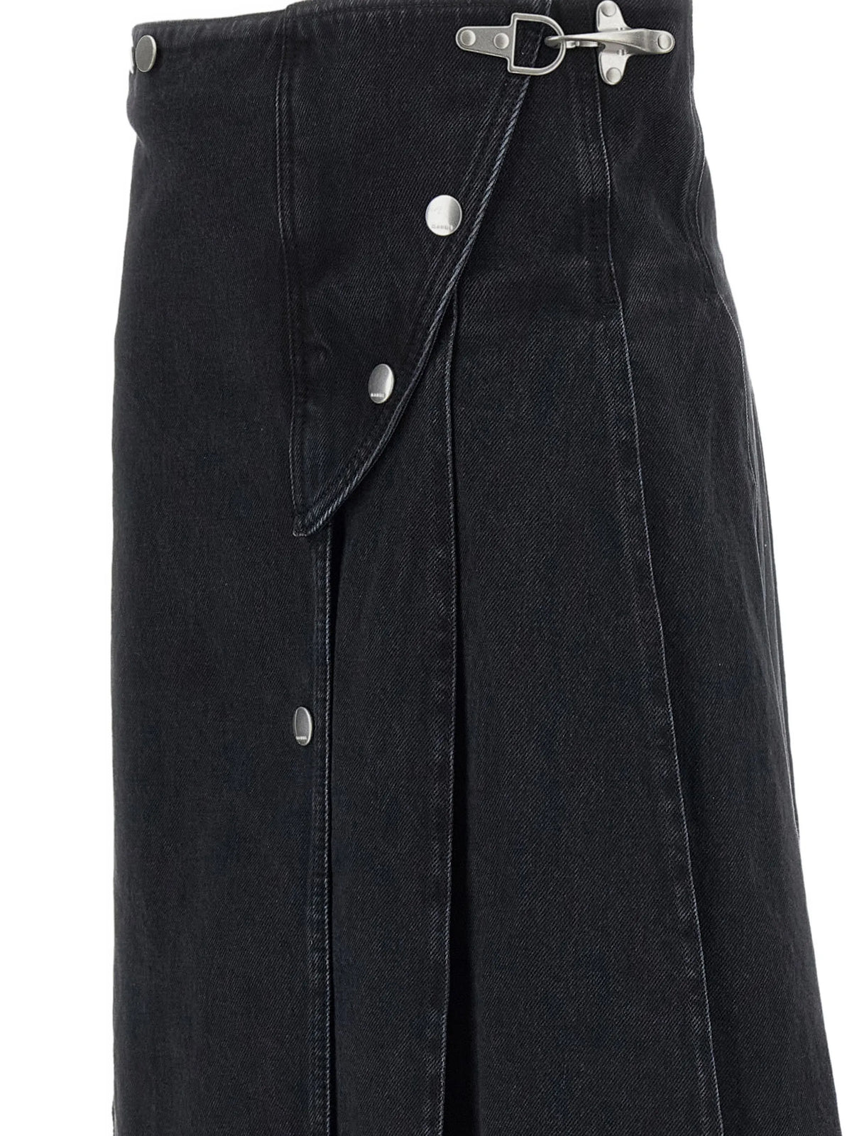 pleated-wrap maxi skirt