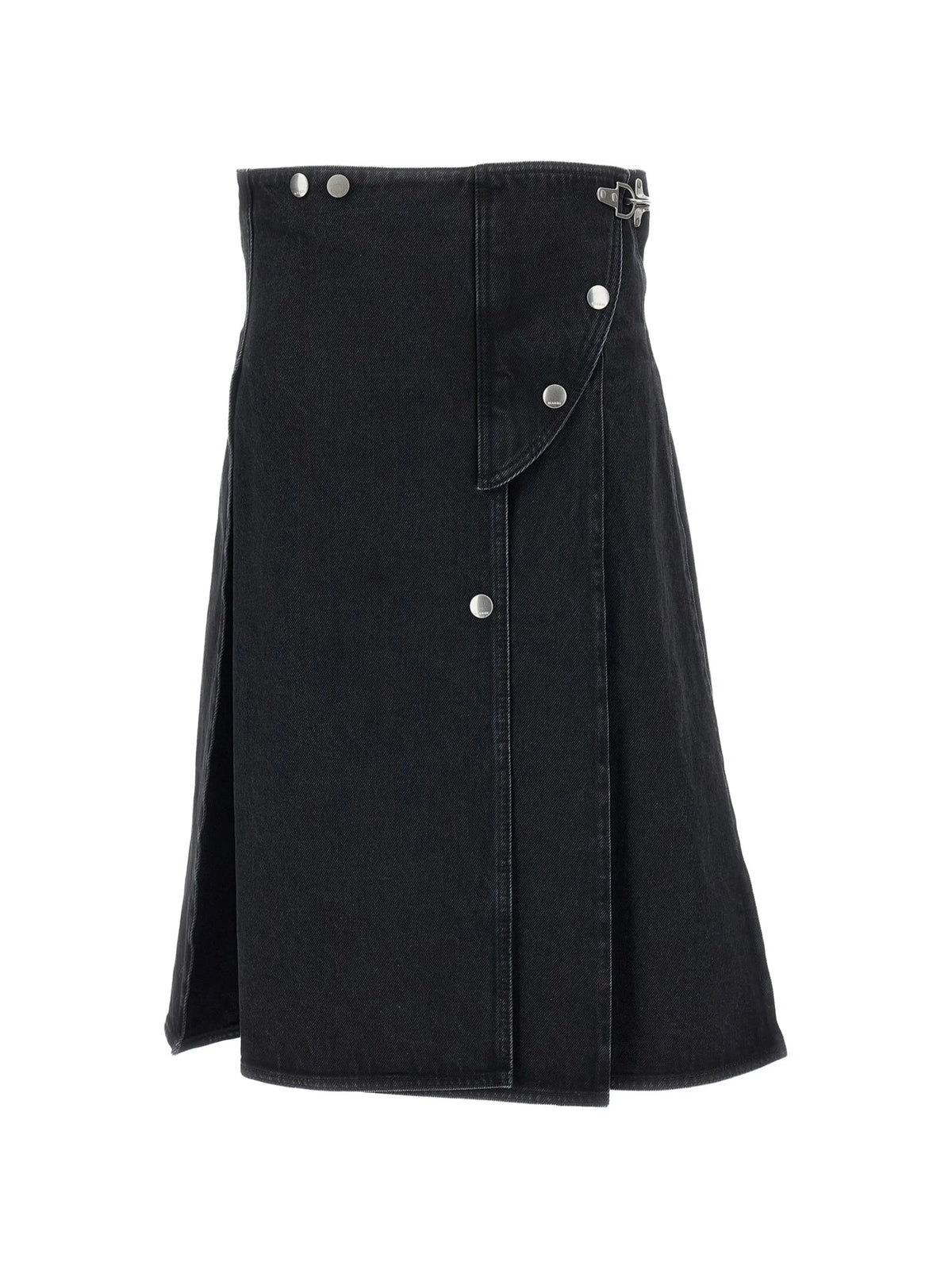 pleated-wrap maxi skirt