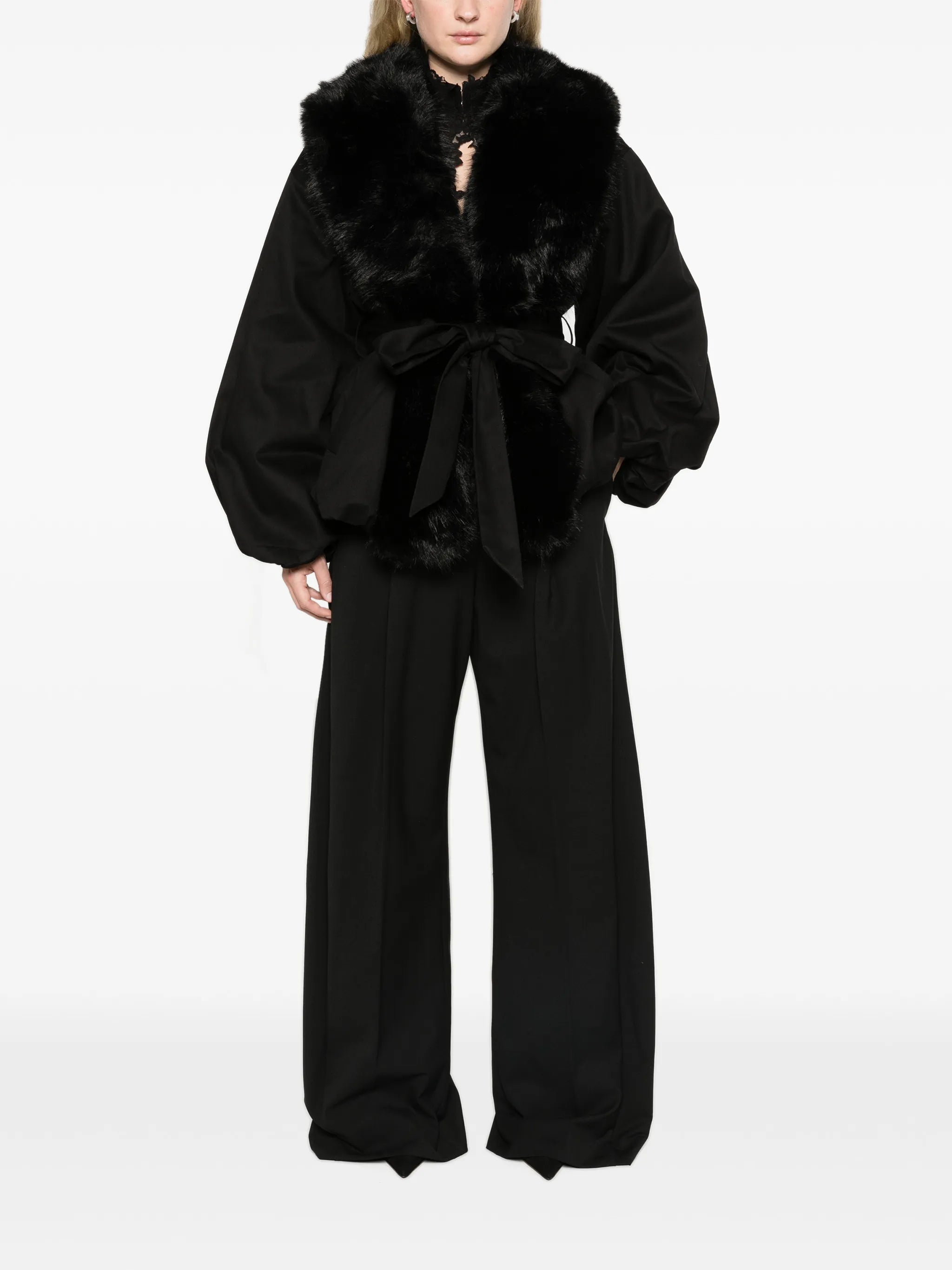 faux-fur collar jacket