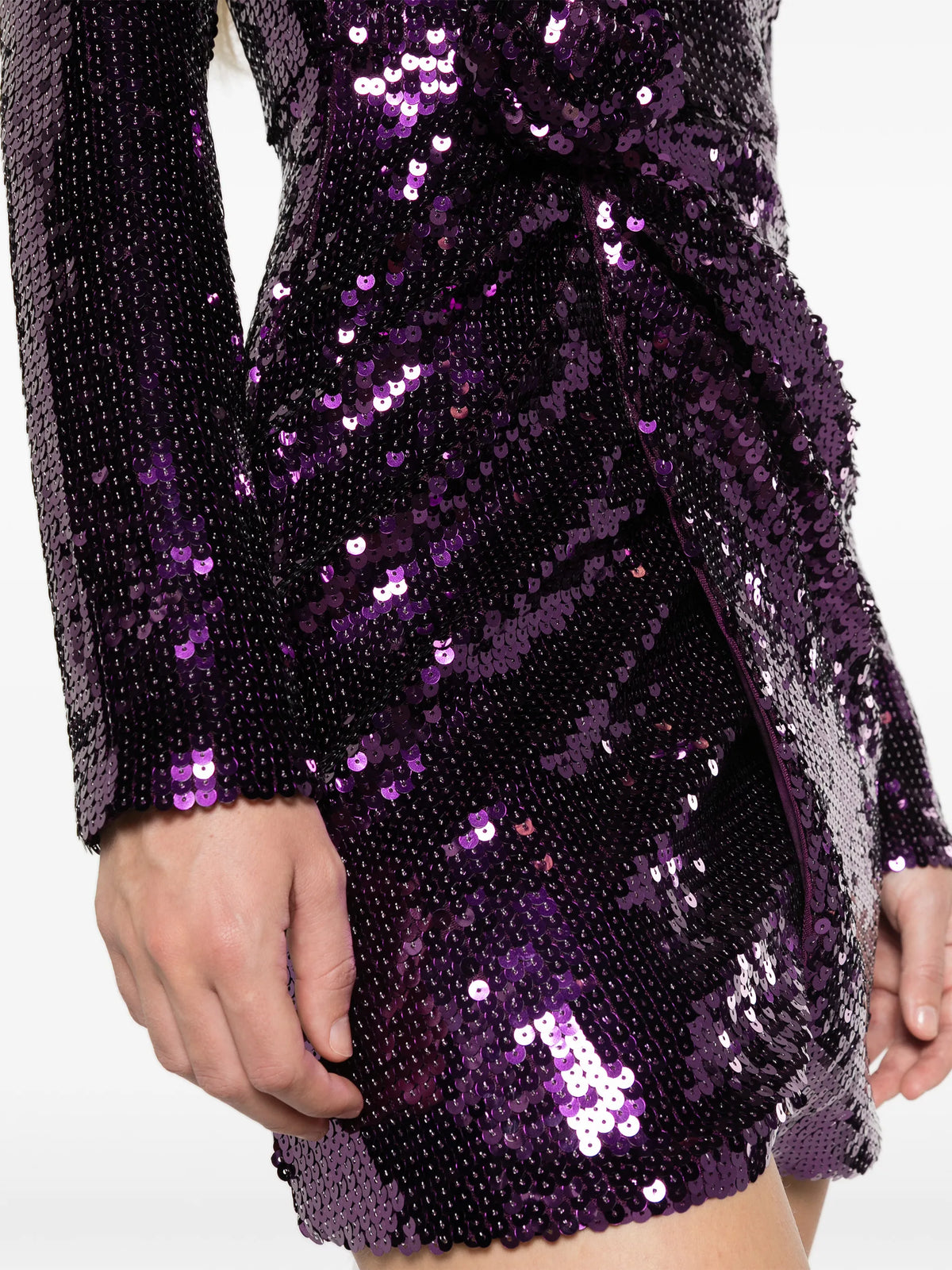 sequin long-sleeve mini dress