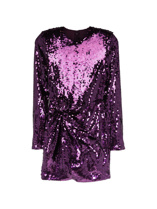 sequin long-sleeve mini dress