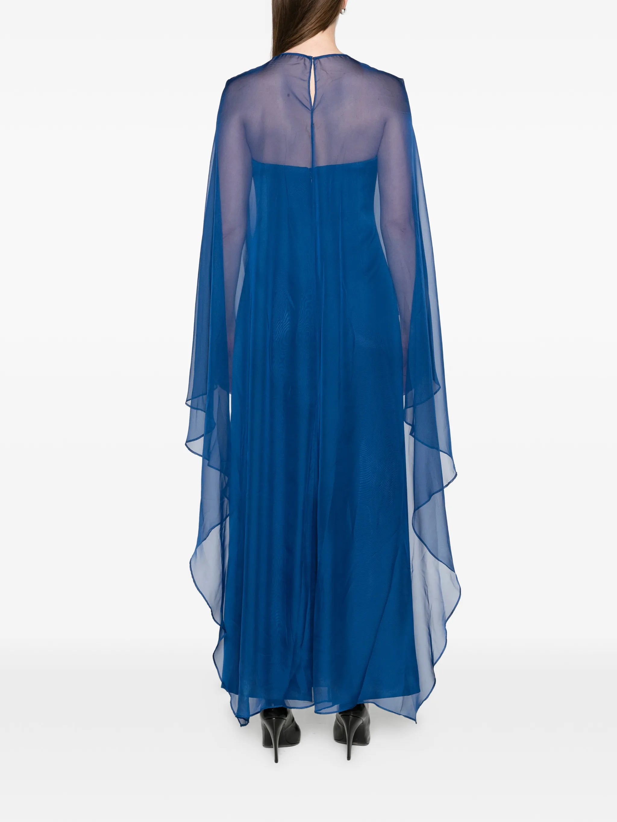 Fiora organza cape gown