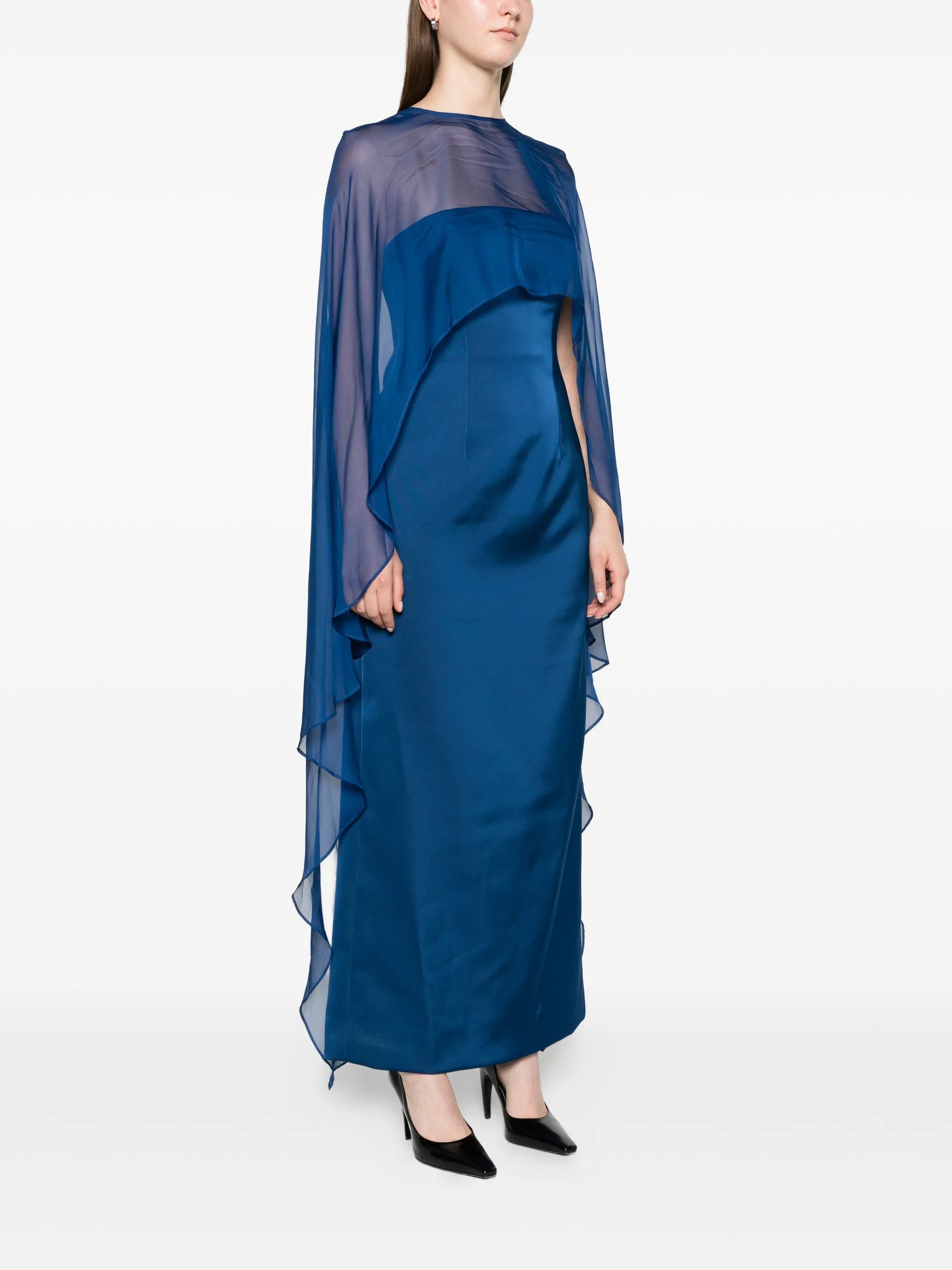 Fiora organza cape gown