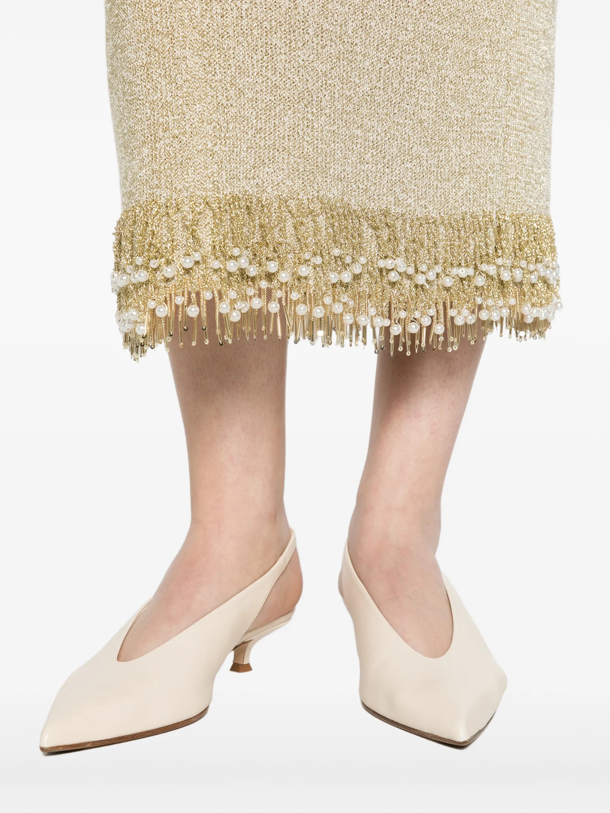 Zeni pearl fringe skirt