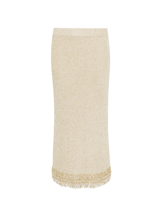 Zeni pearl fringe skirt