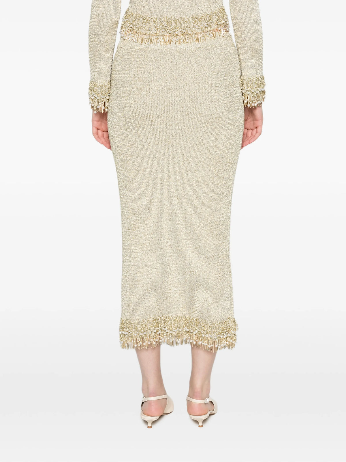 Zeni pearl fringe skirt
