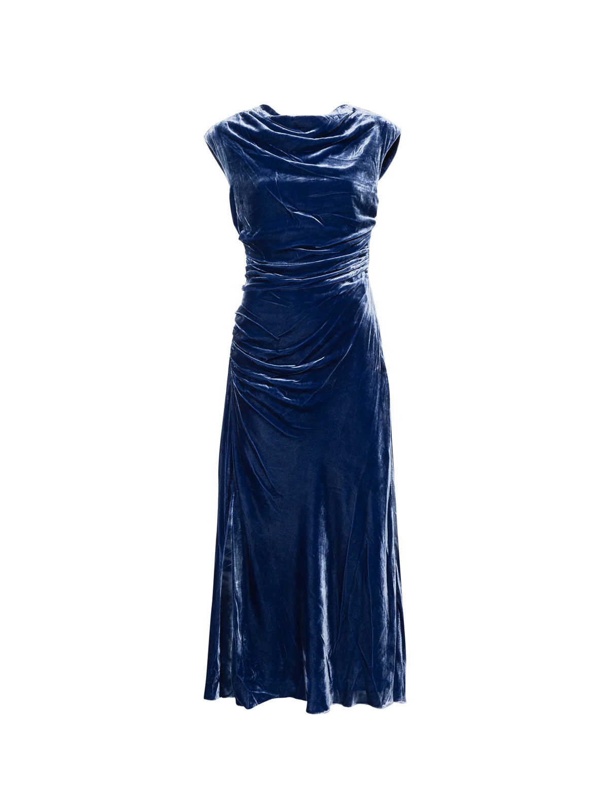 Burke draped velvet midi dress