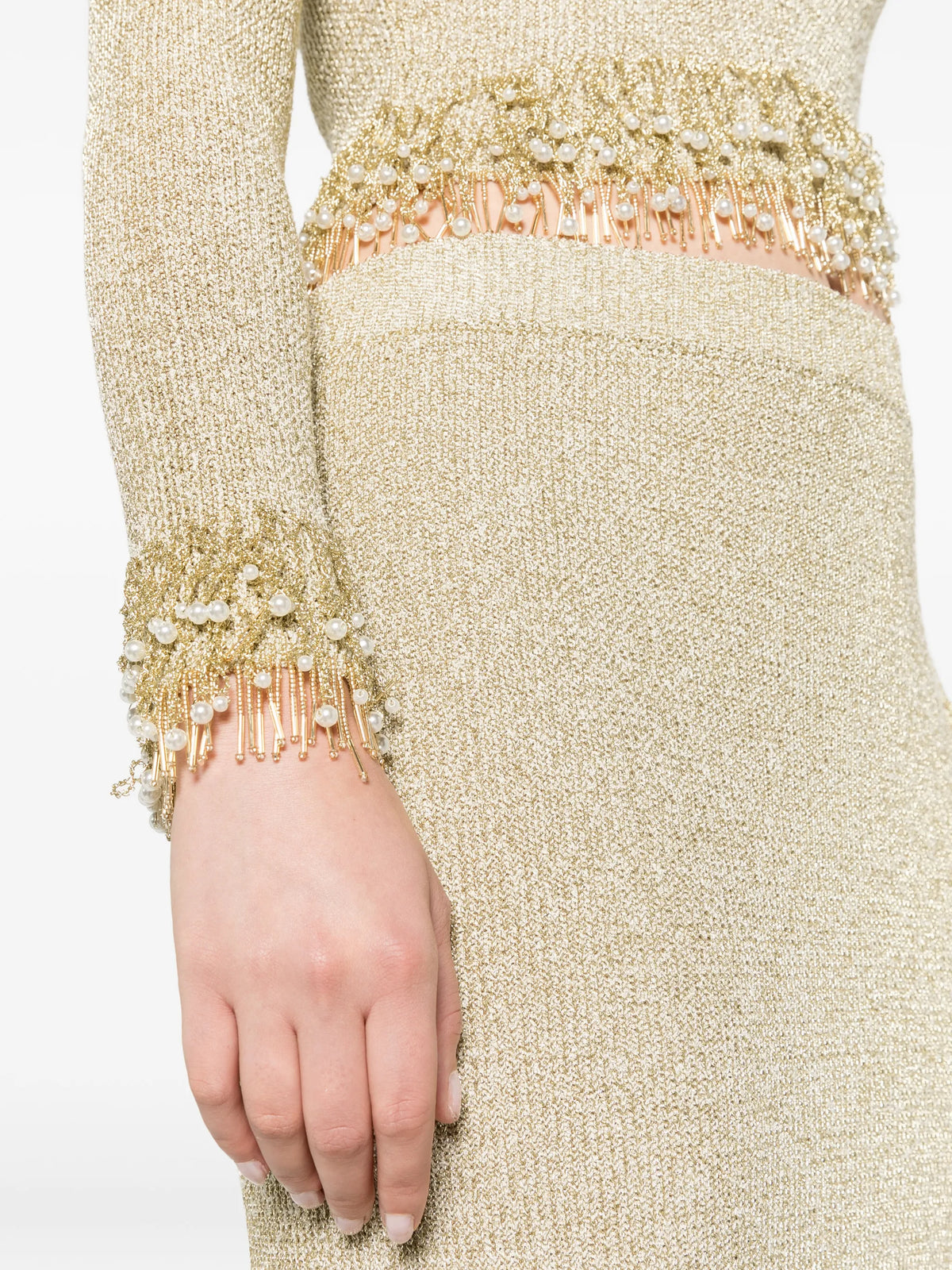 Tali pearl fringe top