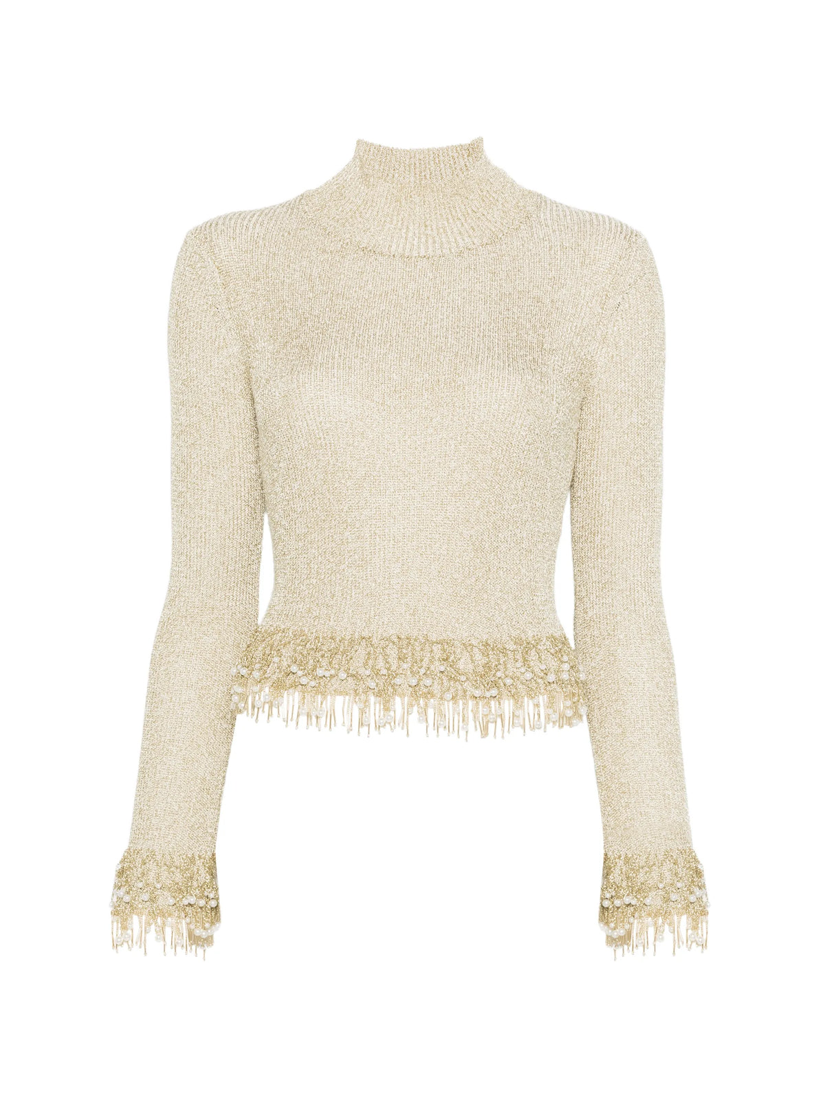 Tali pearl fringe top