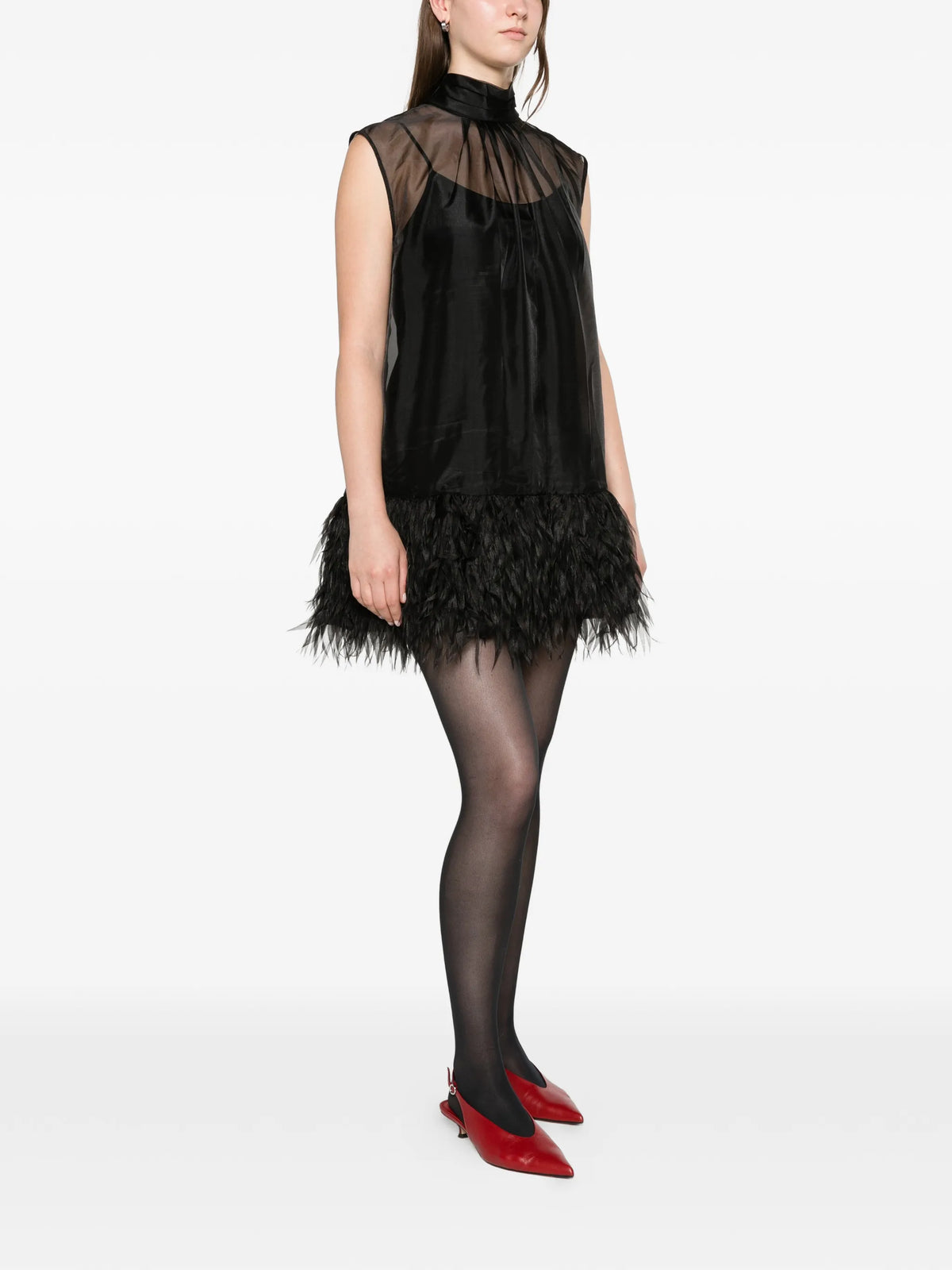 Shirya featherlike organza mini dress