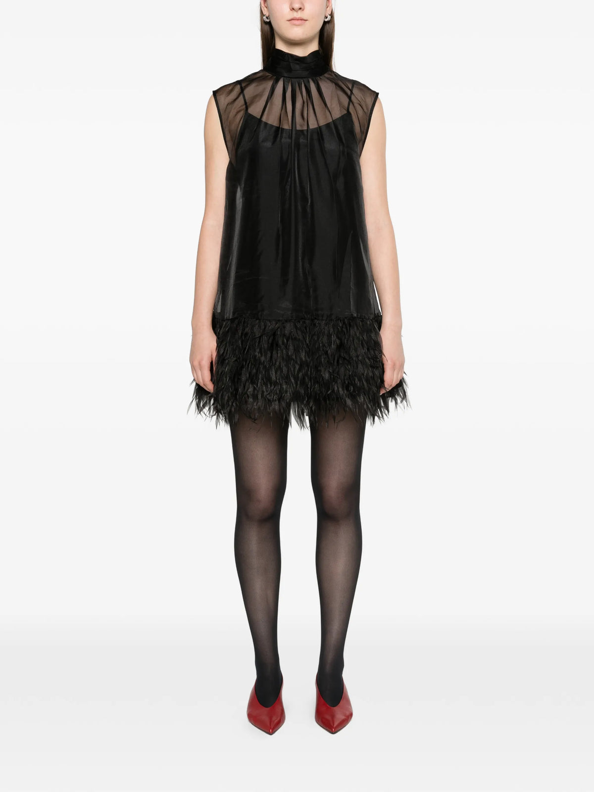 Shirya featherlike organza mini dress