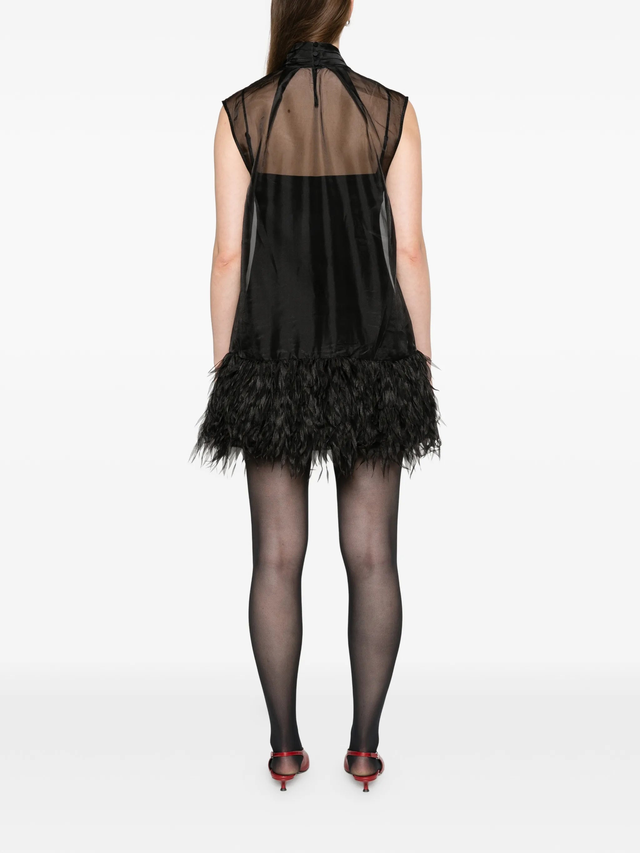 Shirya featherlike organza mini dress