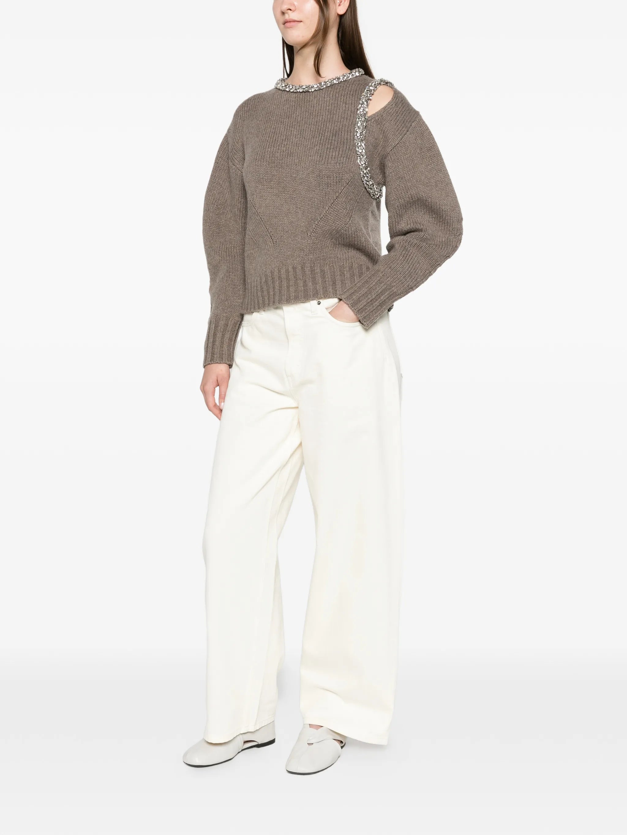 Monroe embellished cut-out sweater