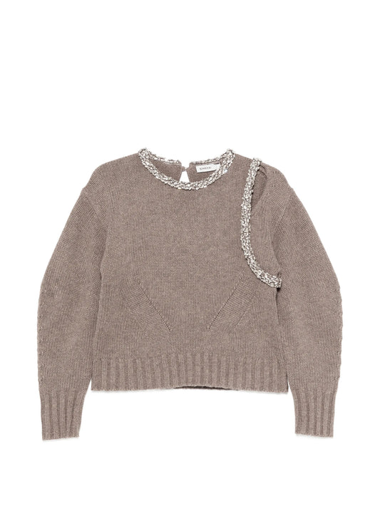 Monroe embellished cut-out sweater