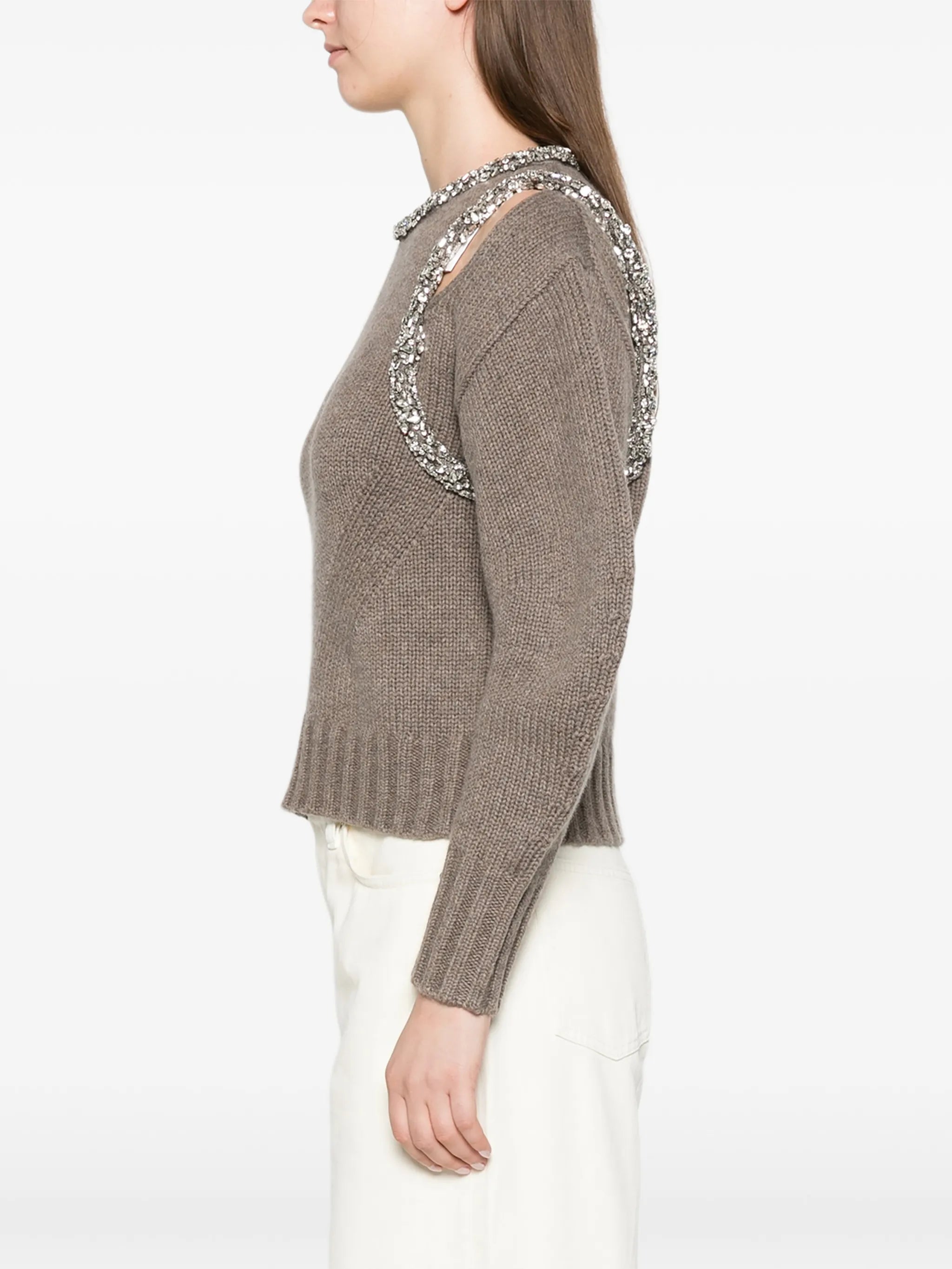 Monroe embellished cut-out sweater