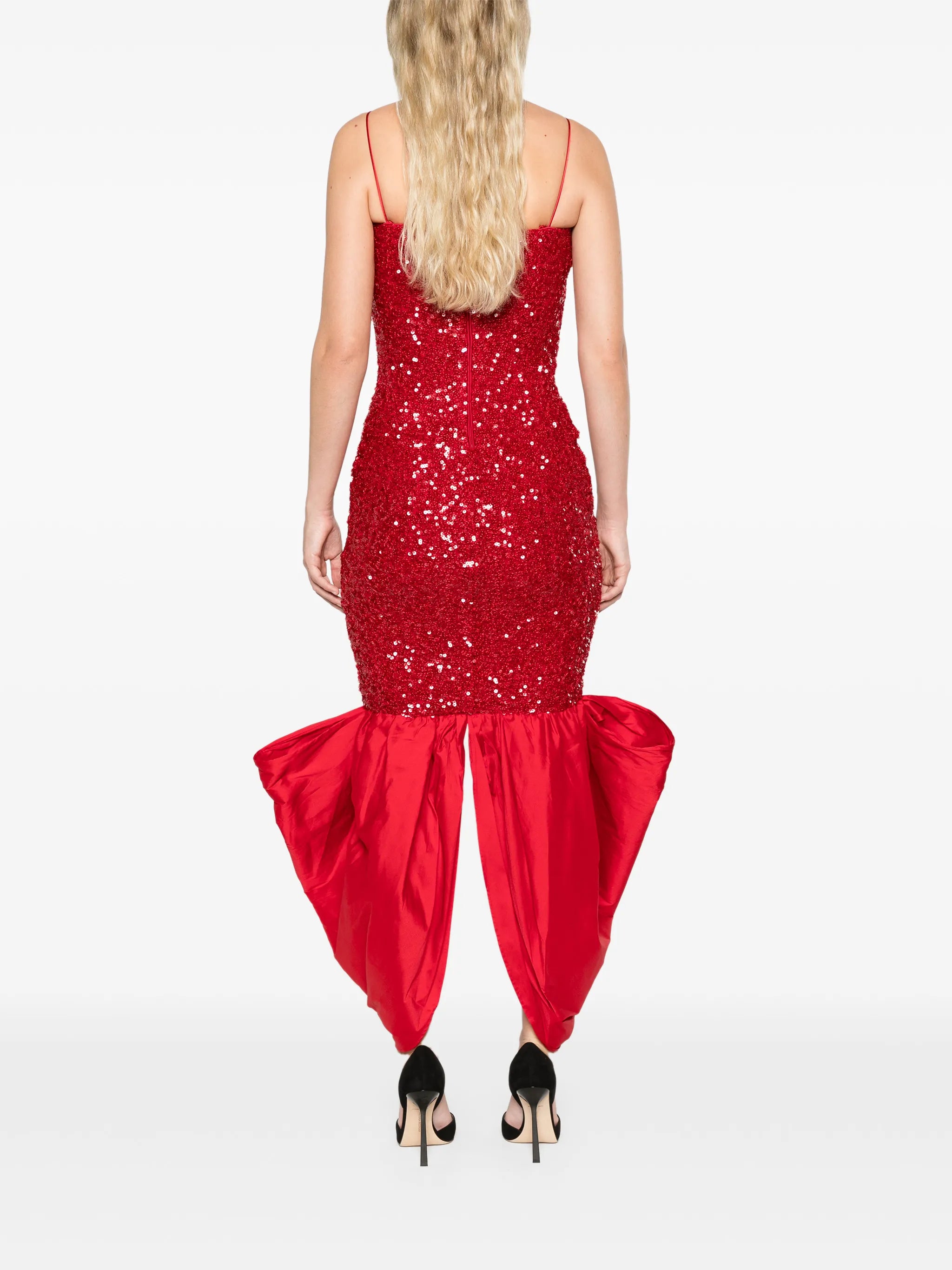 sequins bow maxi dress