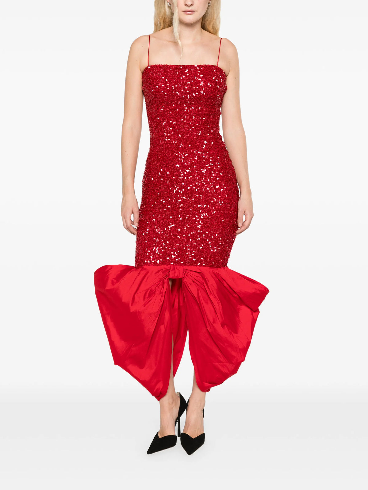 sequins bow maxi dress