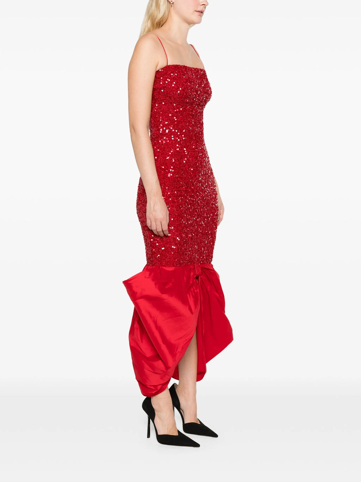 sequins bow maxi dress