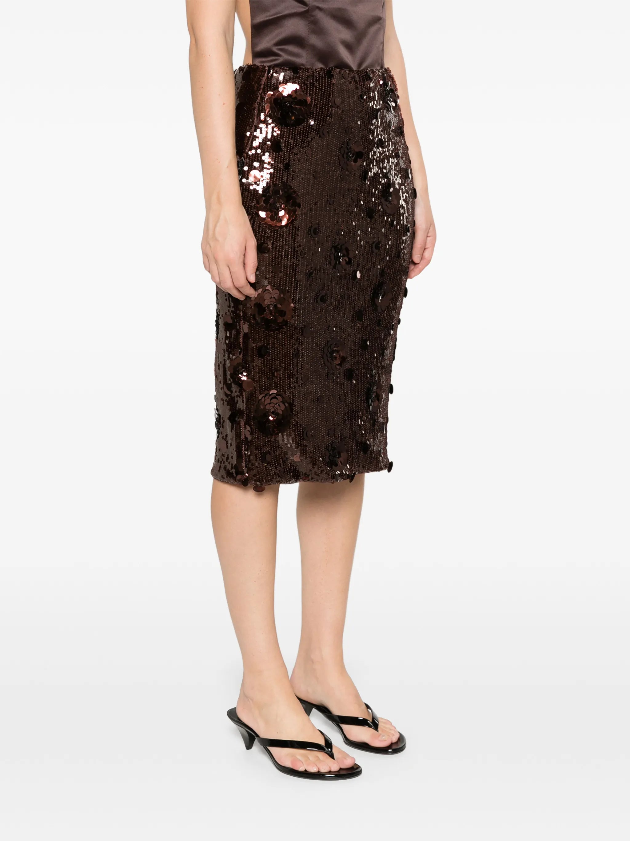 sequins midi skirt