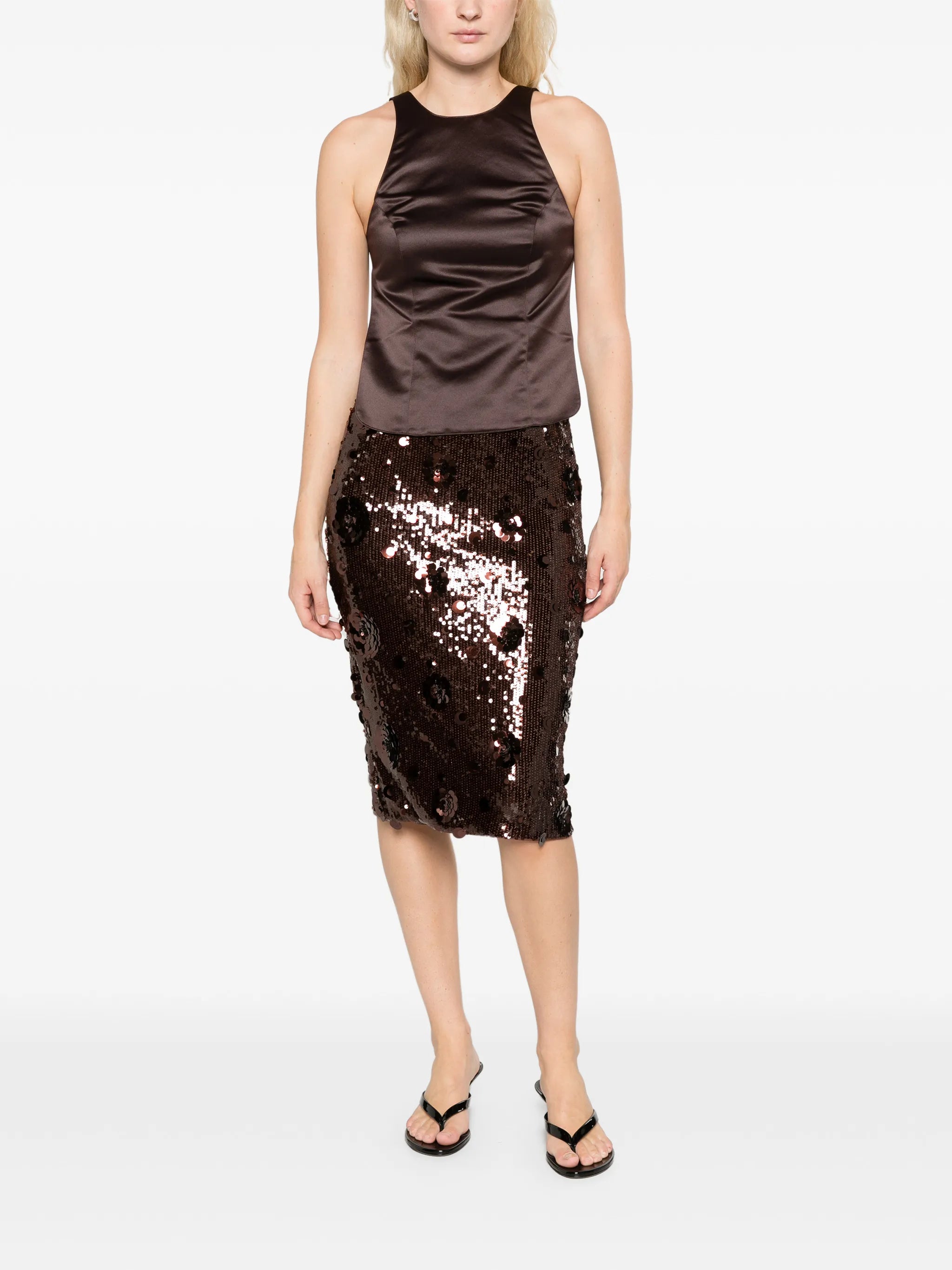sequins midi skirt
