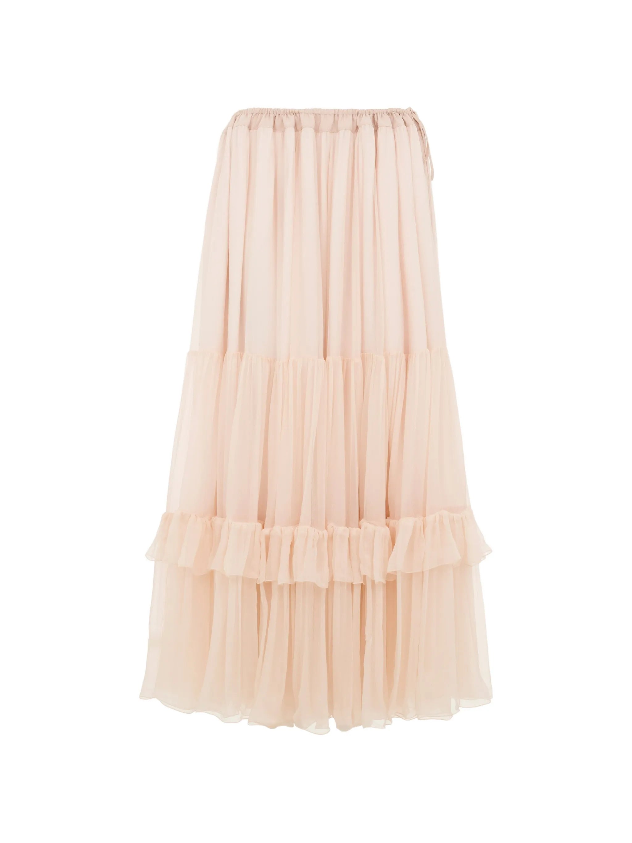 midi tiered tulle skirt