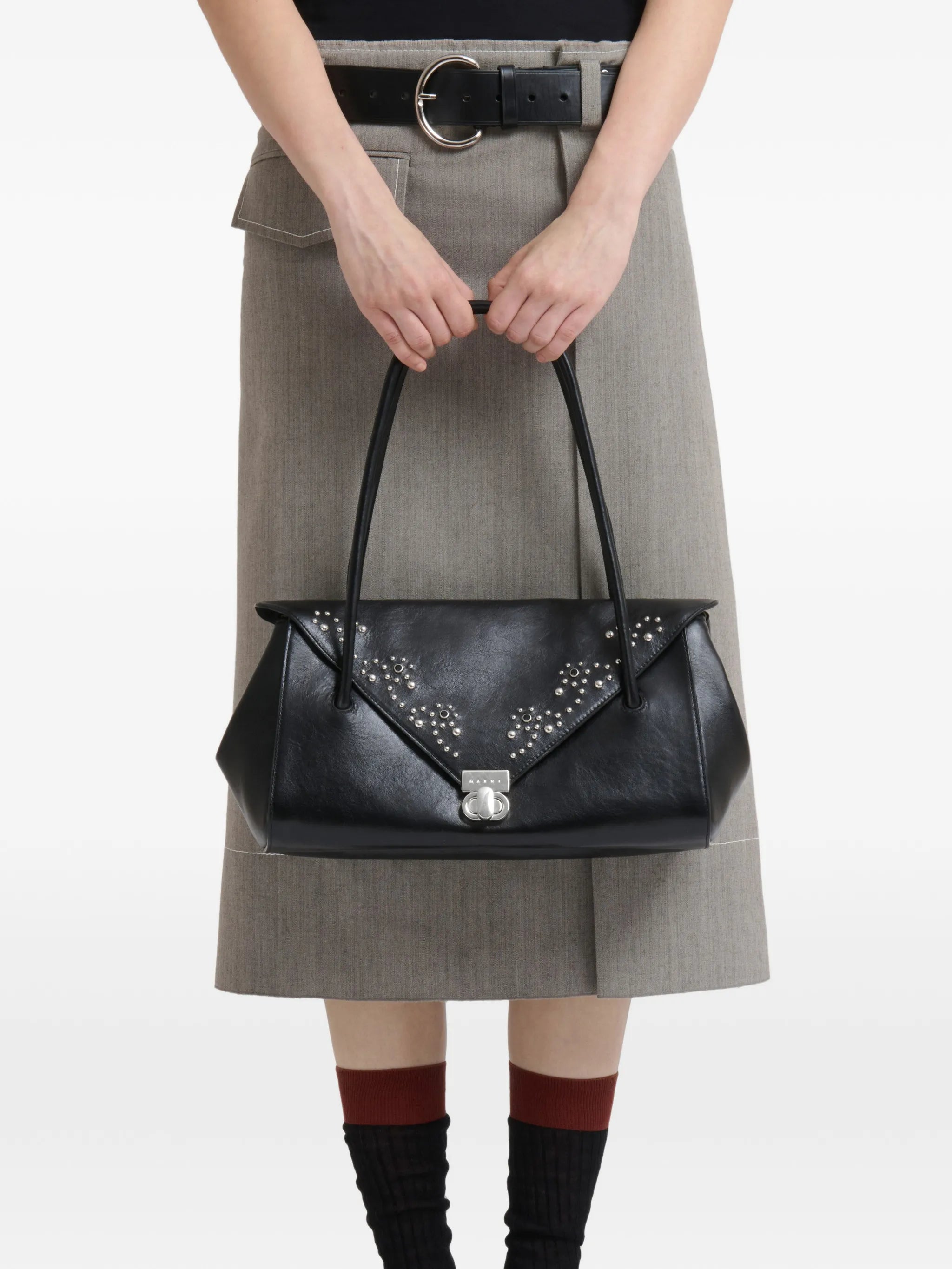 studded leather shoulder bag