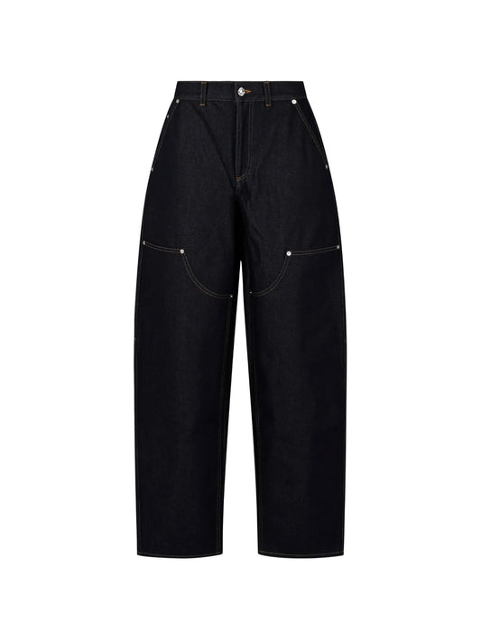 contrast-stitch jeans