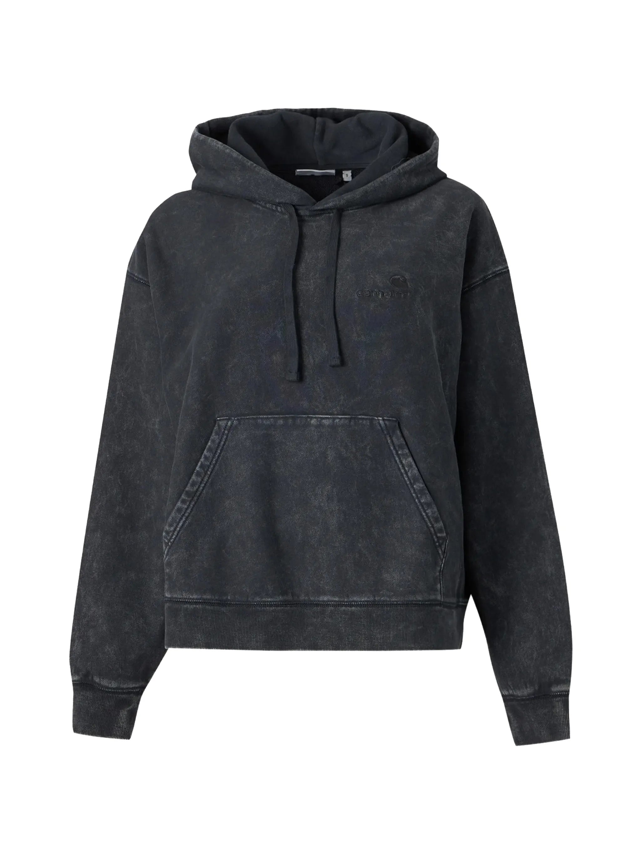Lambert acid-wash logo-embroidered hoodie