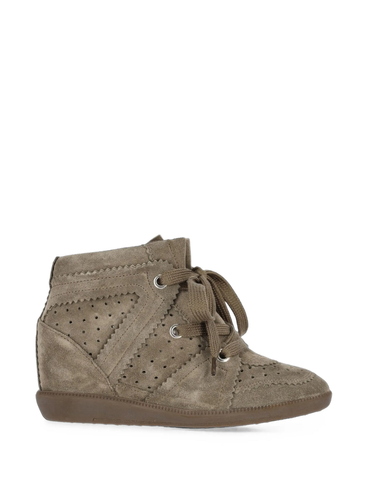 Bobby suede calfskin leather wedge sneakers