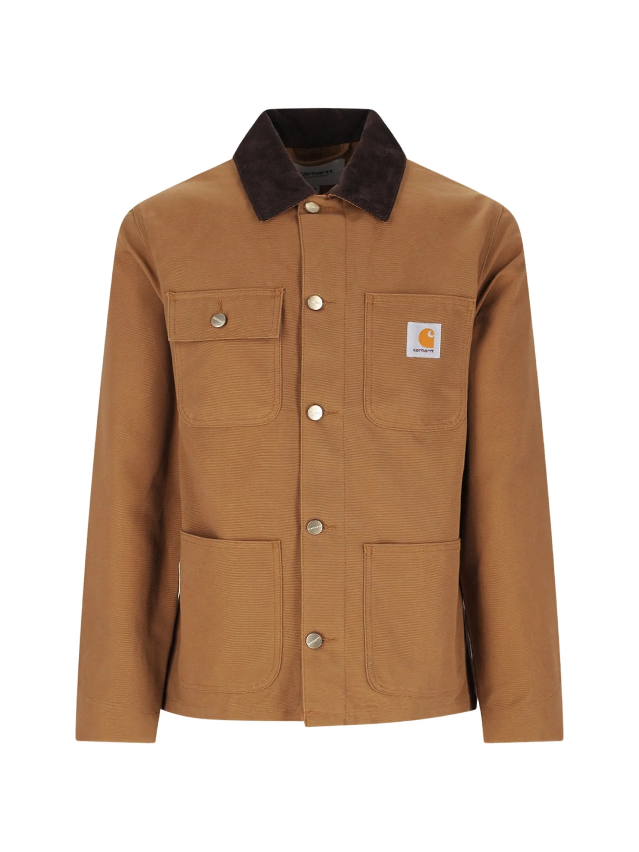 Michigan Coat corduroy-collar logo-patch jacket