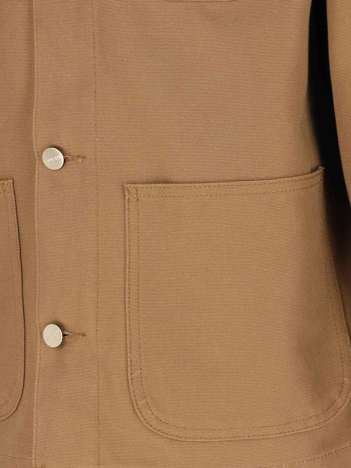 Michigan Coat corduroy-collar logo-patch jacket