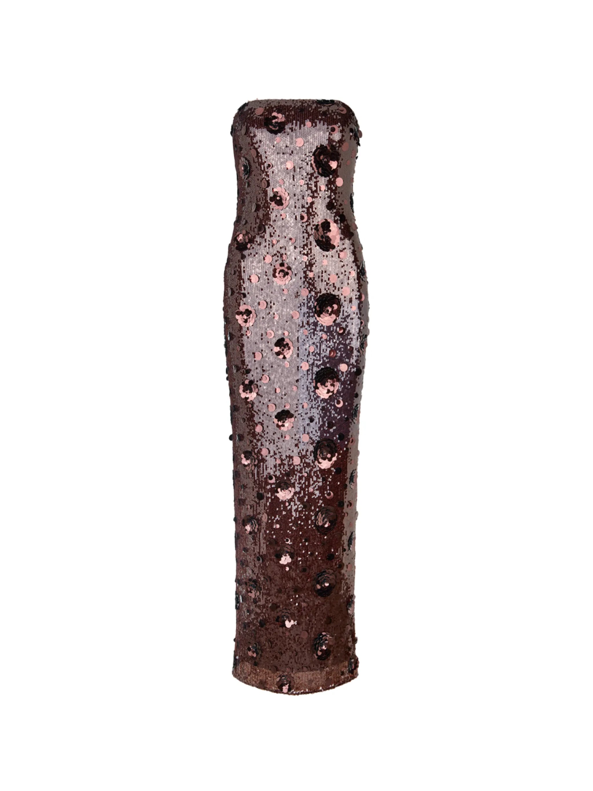 sequins tube maxi dress