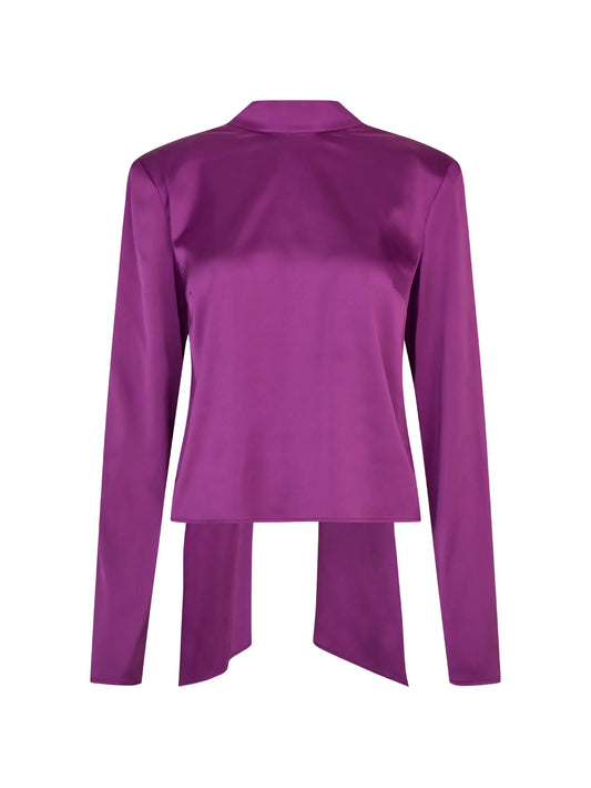 satin draped-back black