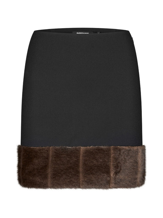 mini faux fur skirt black