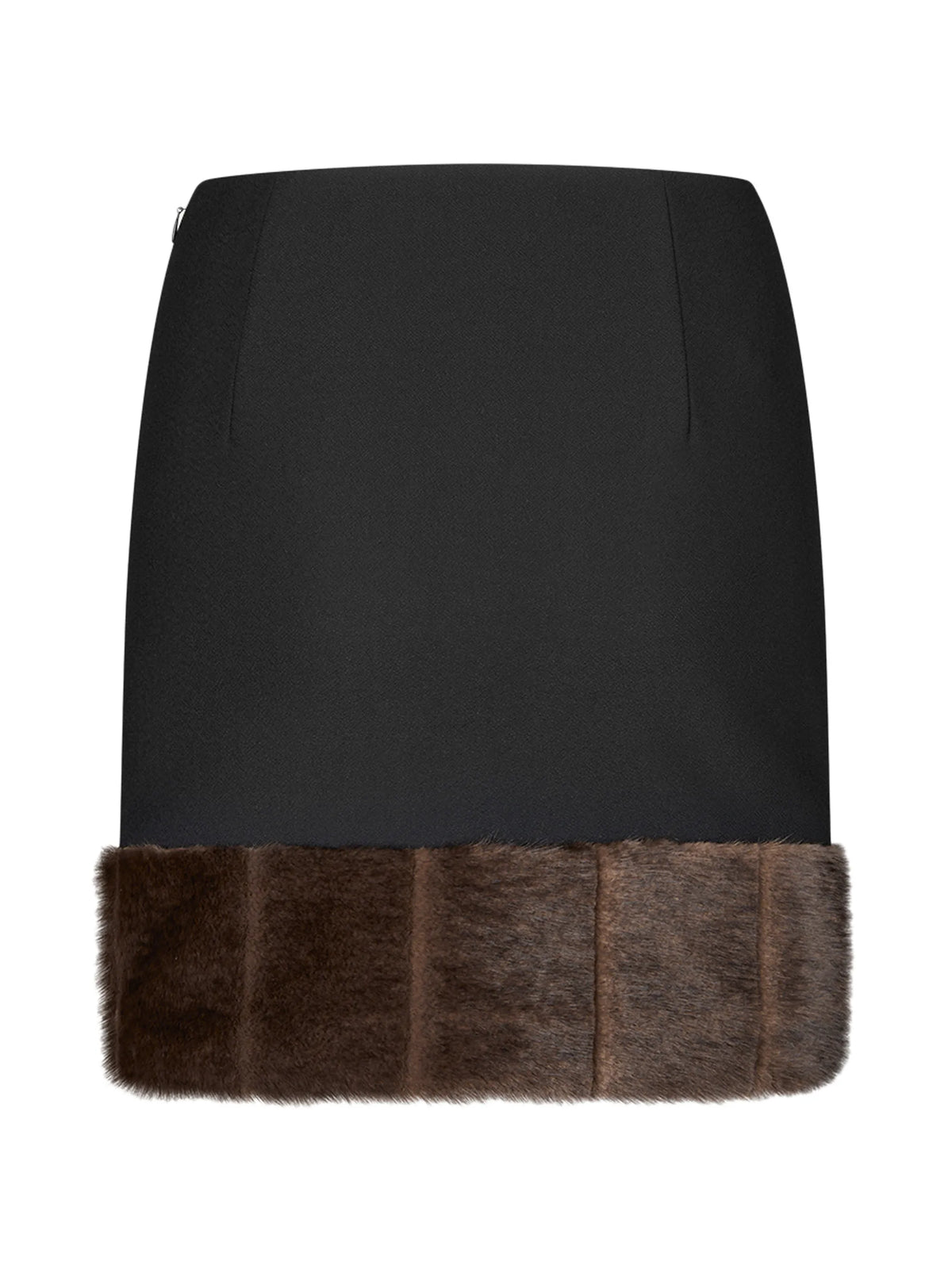 mini faux fur skirt black