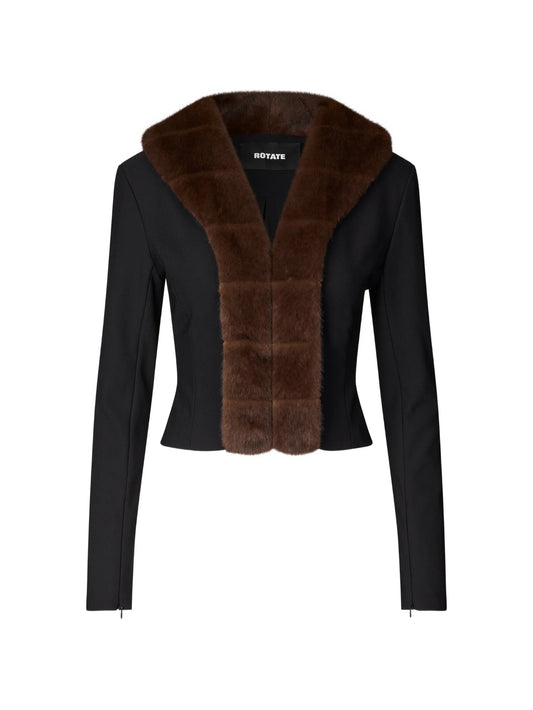 faux-fur collar jacket