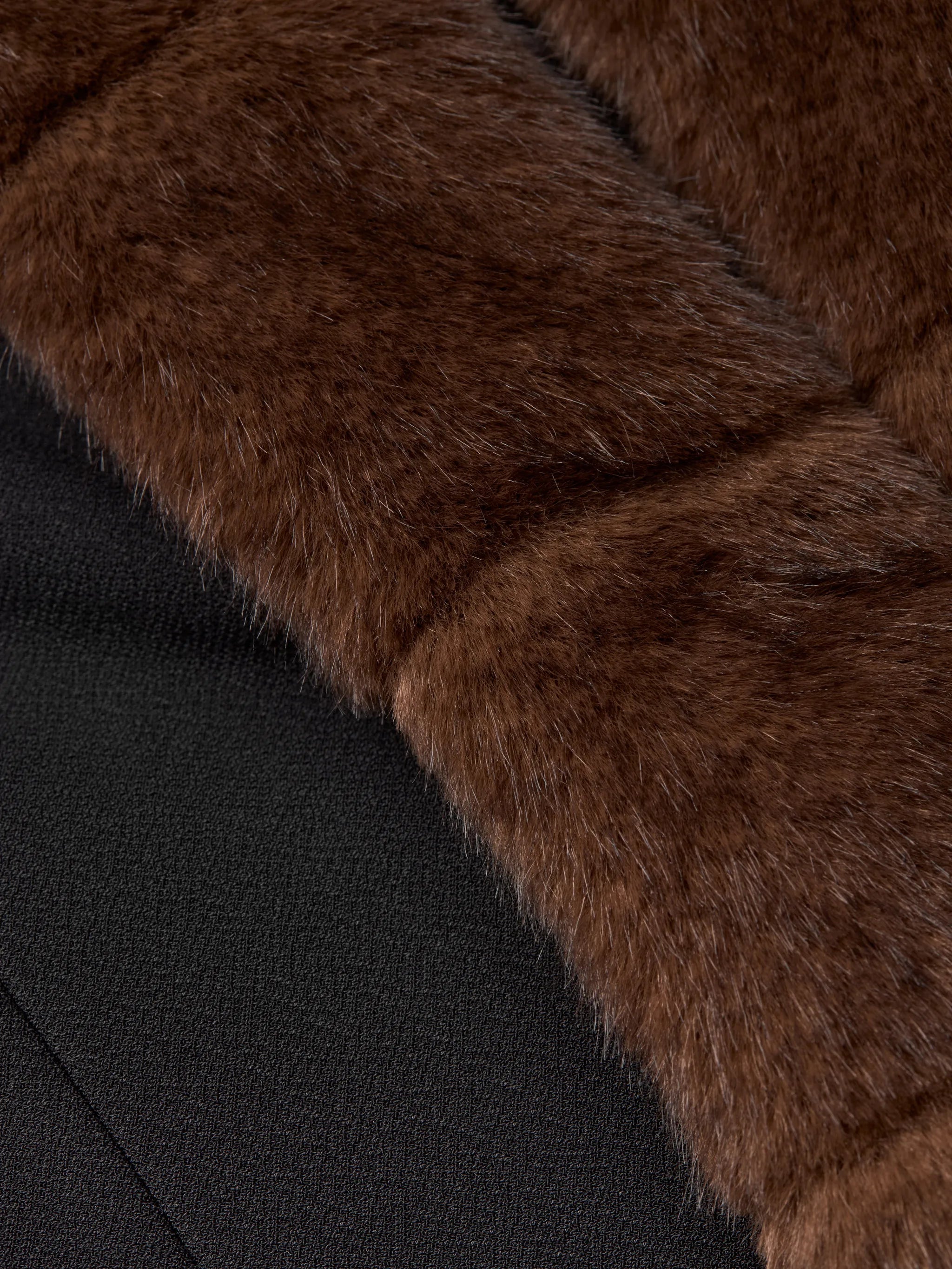 faux-fur-collar cardigan black