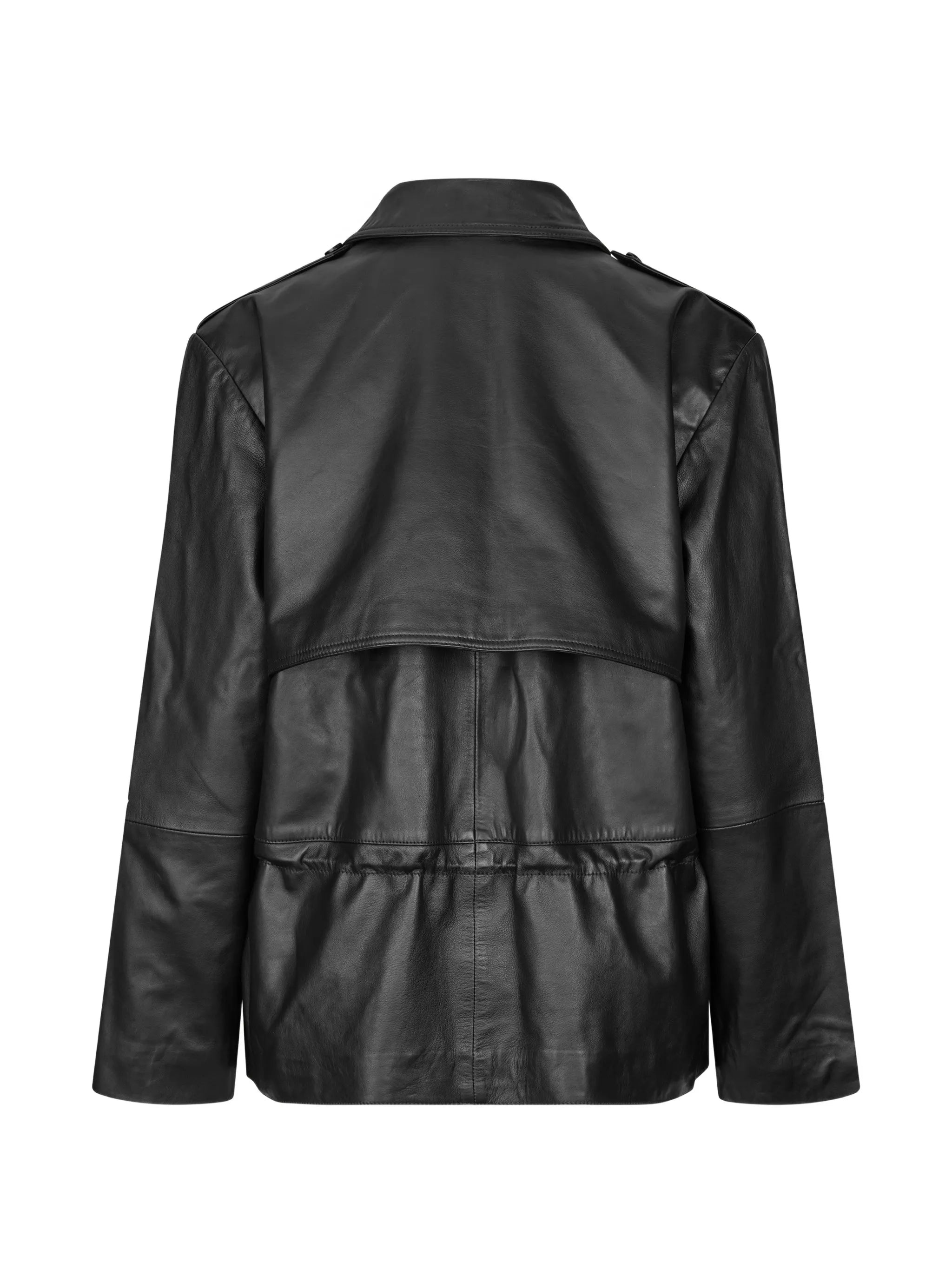peplum leather jacket