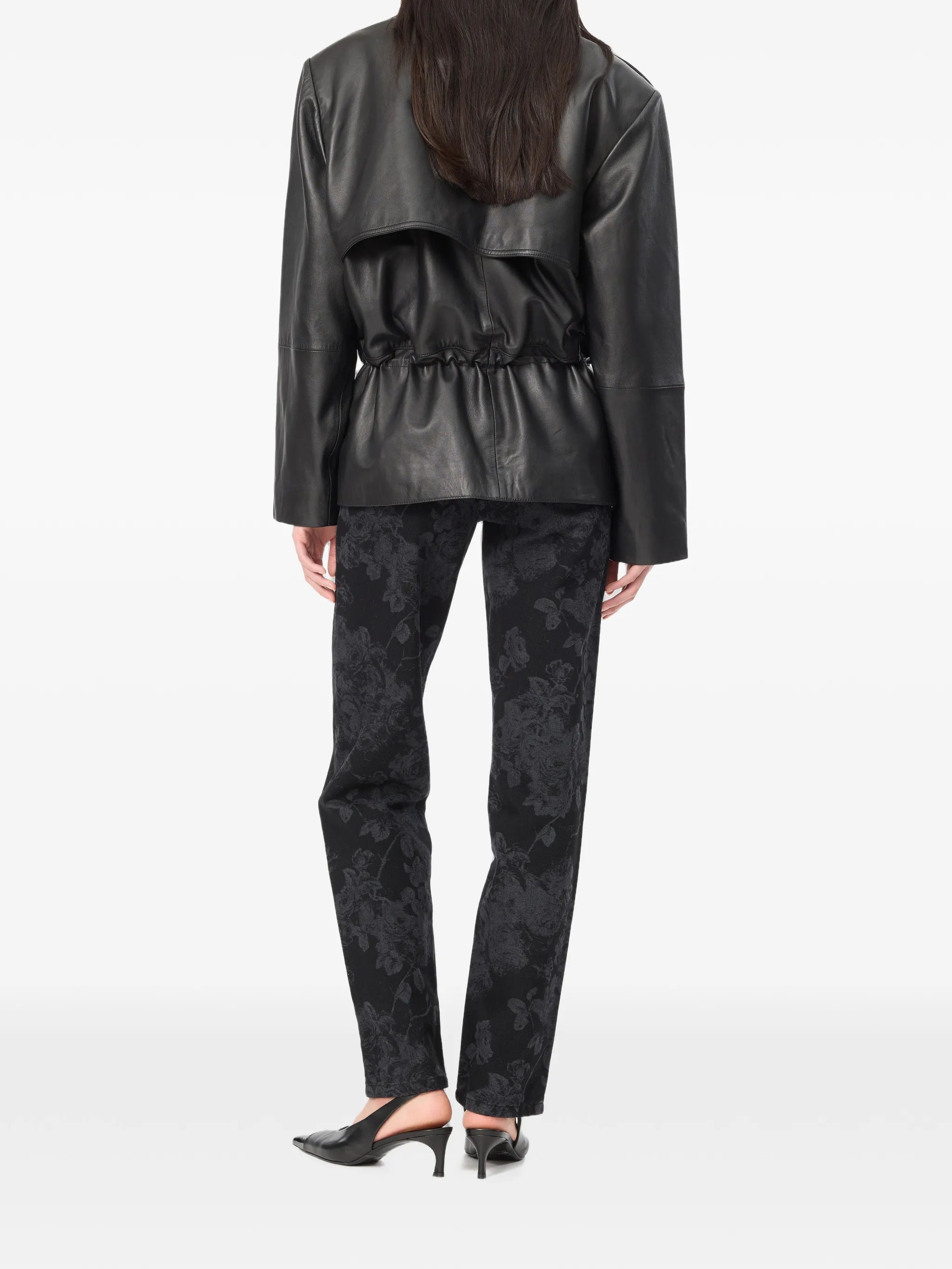 peplum leather jacket