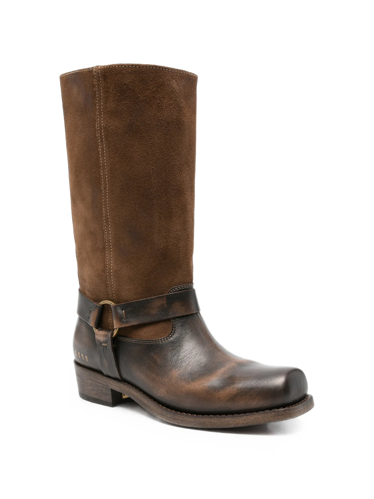 distressed-effect boots