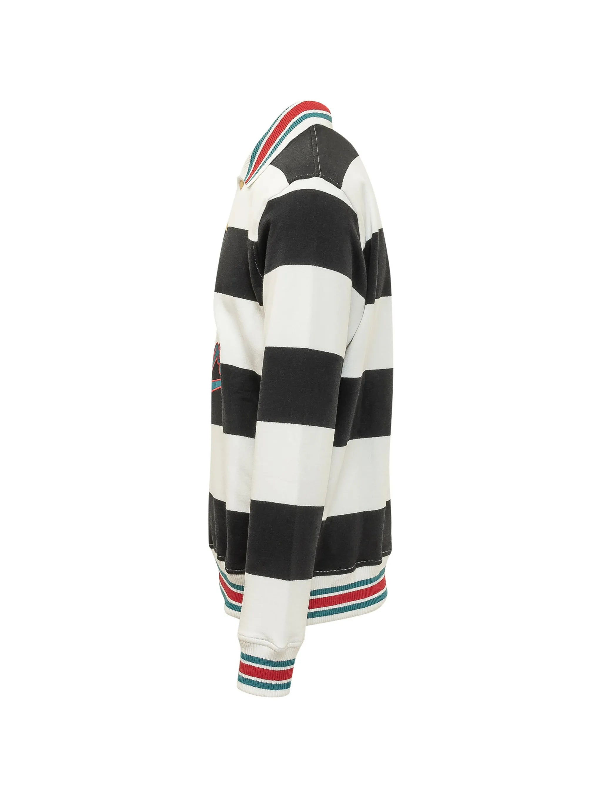 Drôle embroidered striped polo shirt