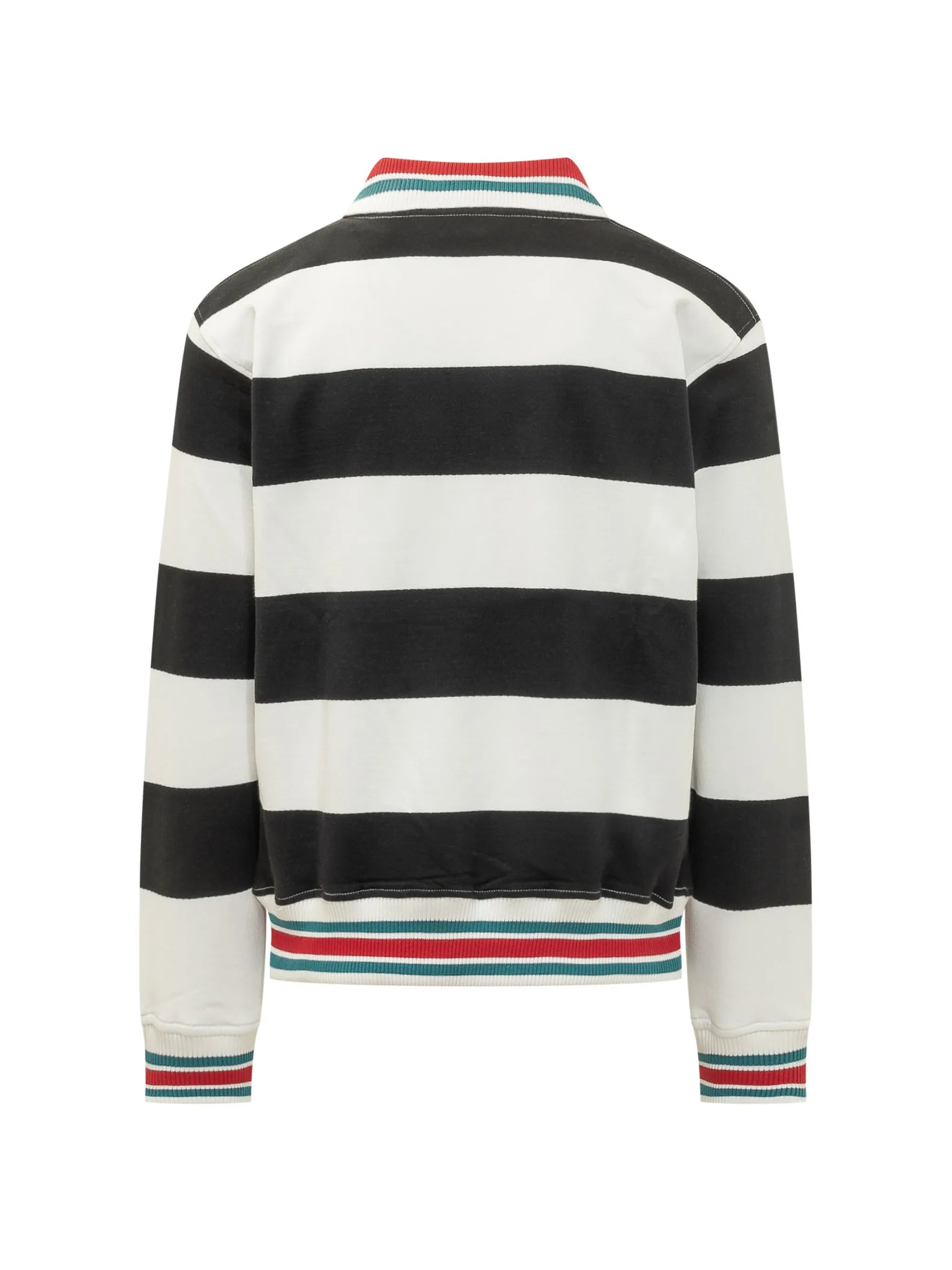 Drôle embroidered striped polo shirt