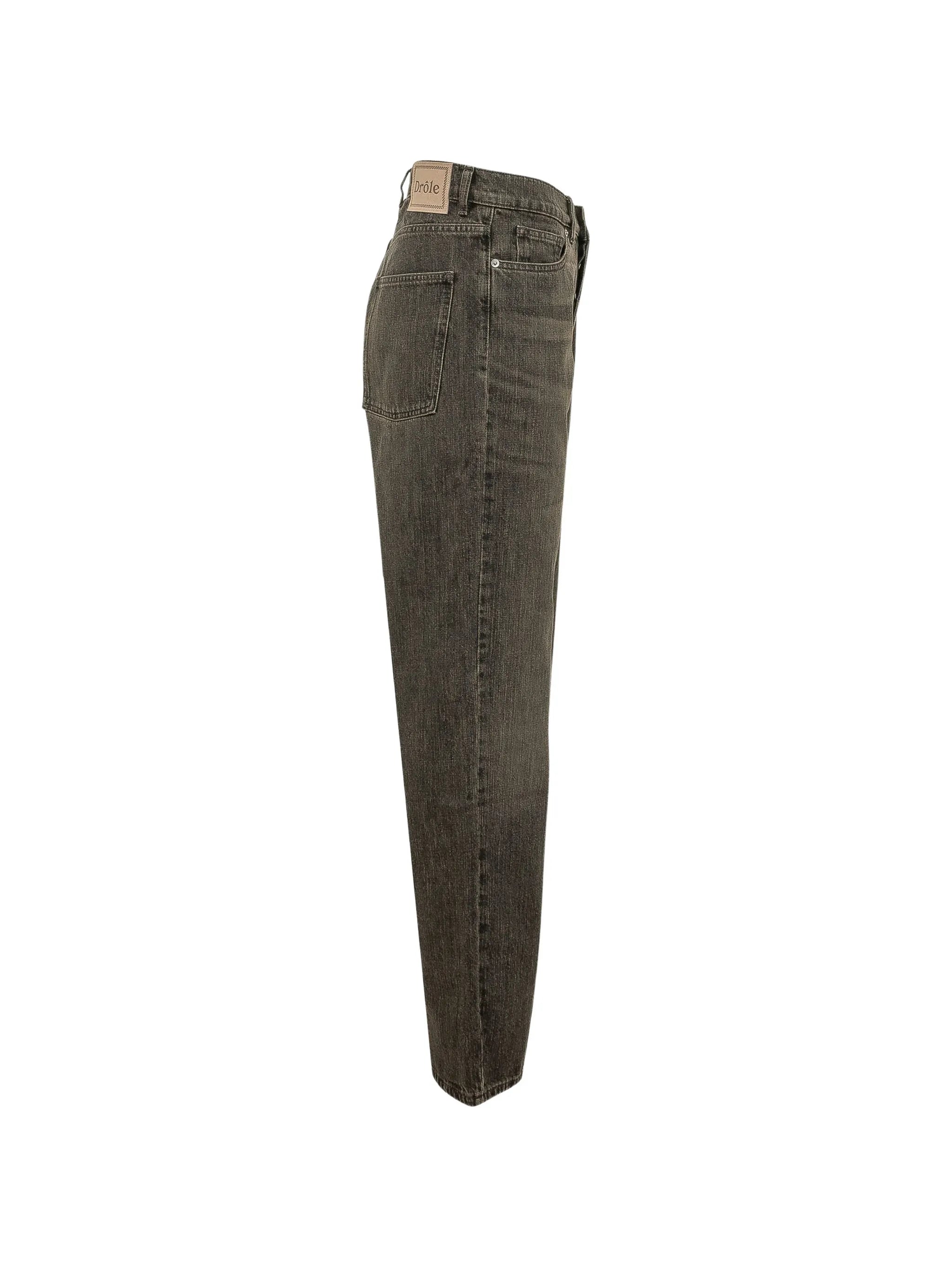 washed-denim straight-leg jeans