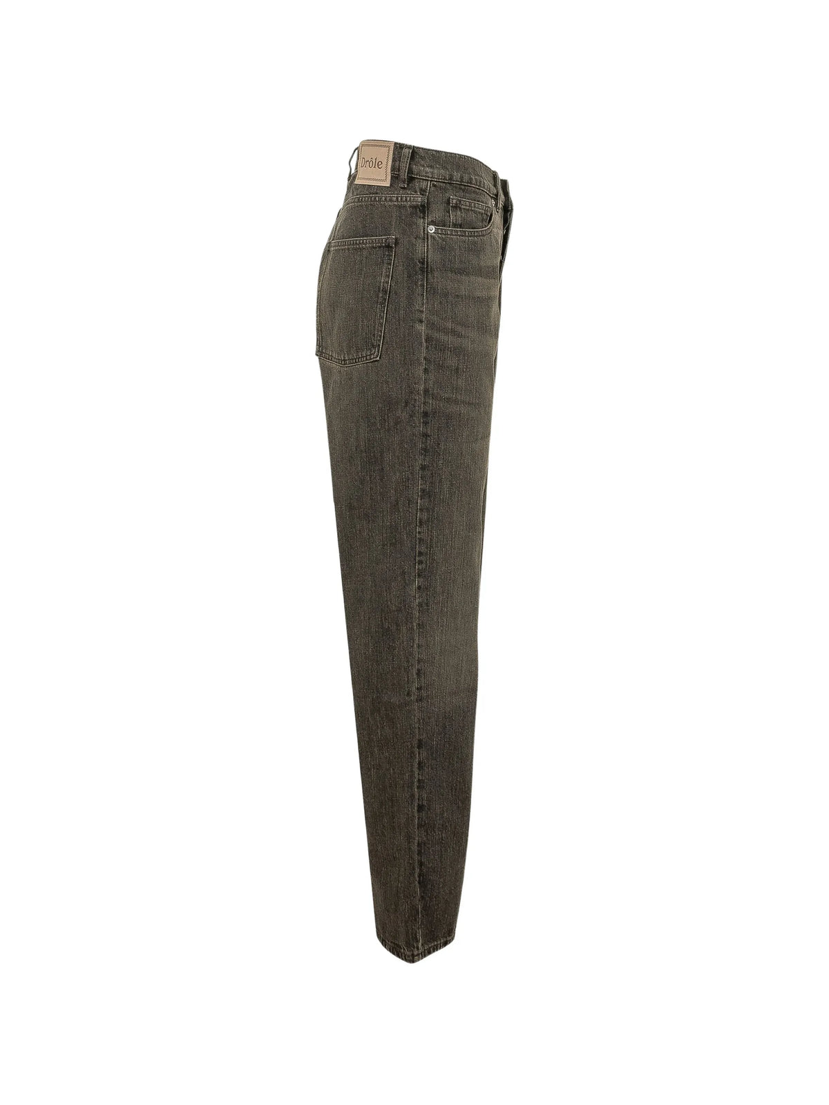 washed-denim straight-leg jeans