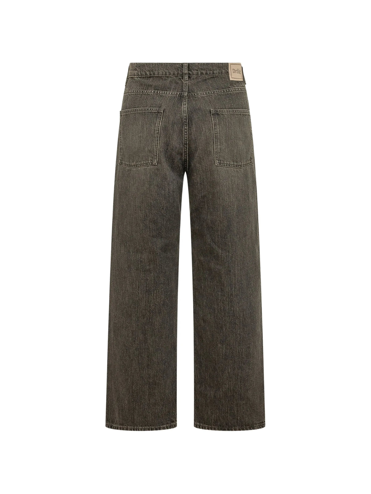 washed-denim straight-leg jeans
