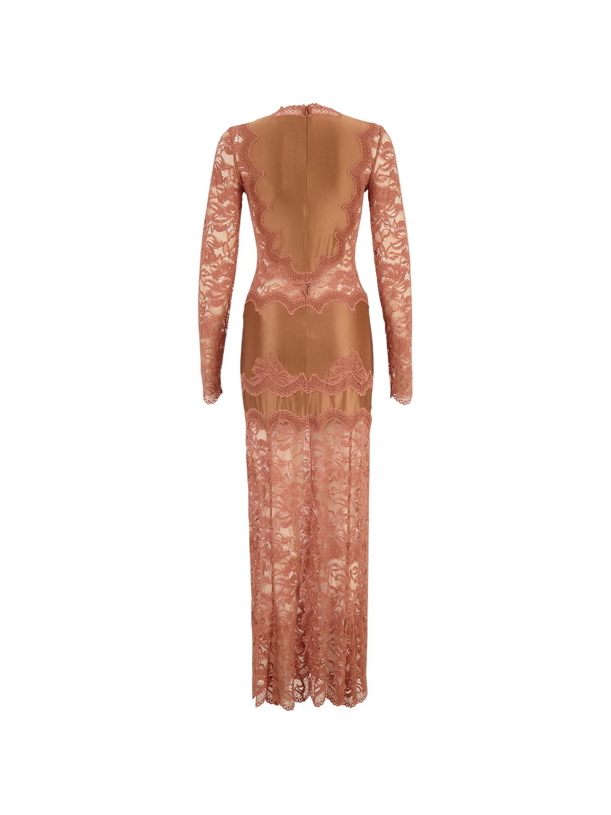 lace-panelled V-neck maxi dress