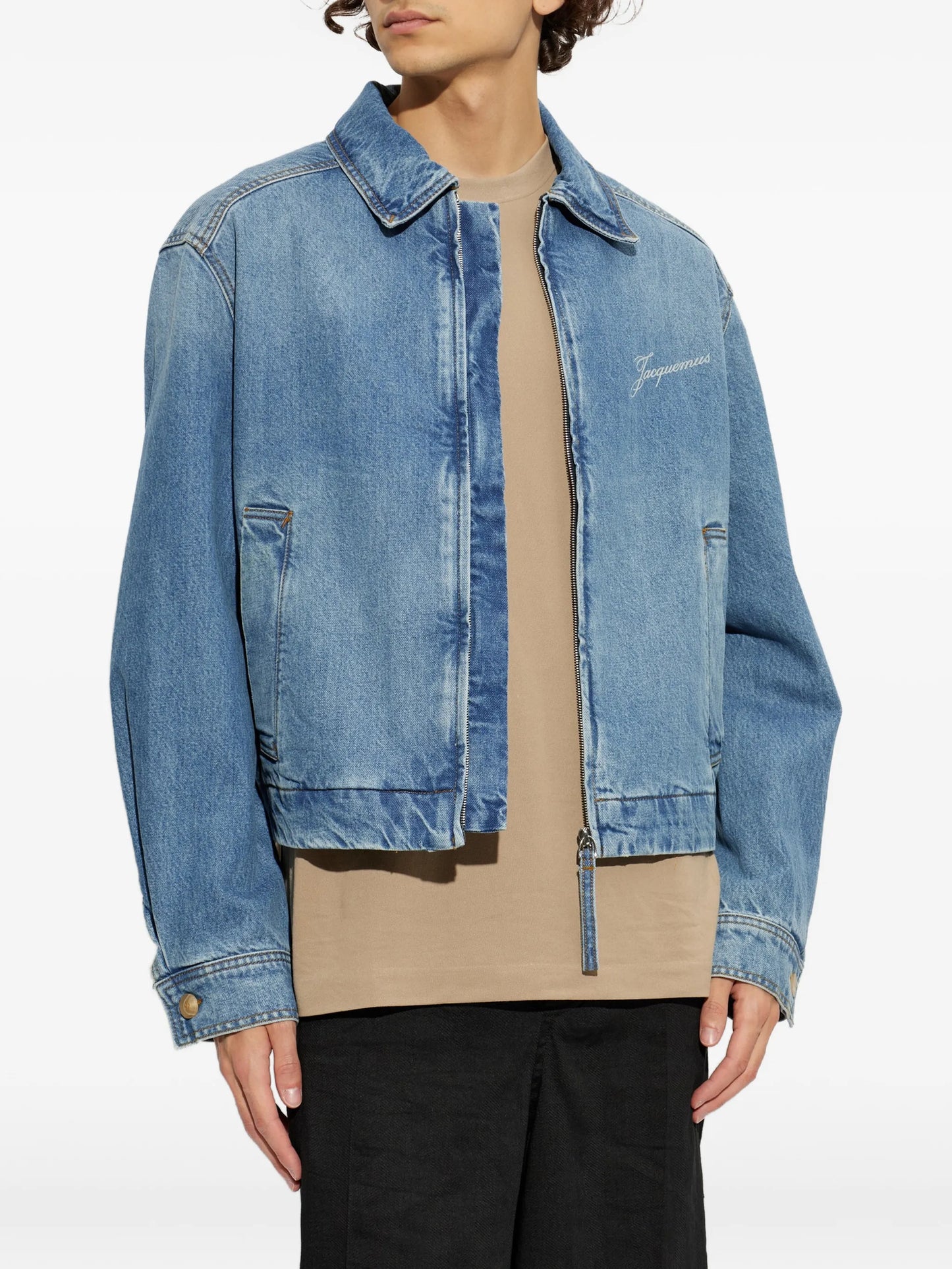 The de-Nîmes Canevas zip-up denim jacket