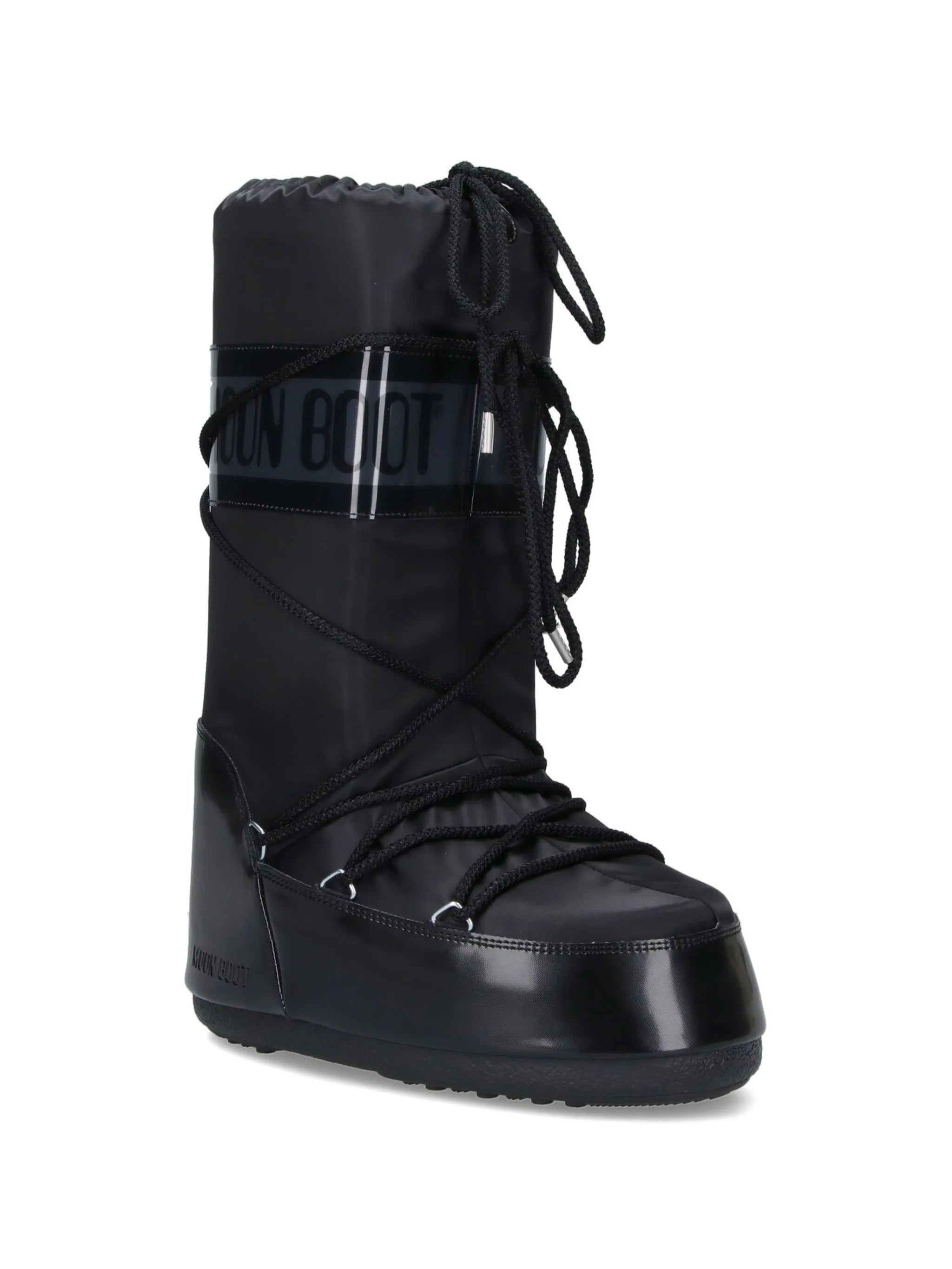Icon Glance black satin boots