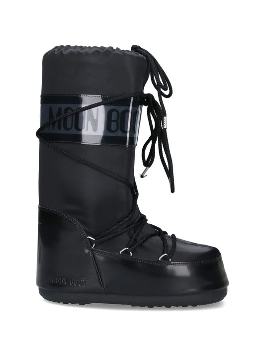 Icon Glance black satin boots